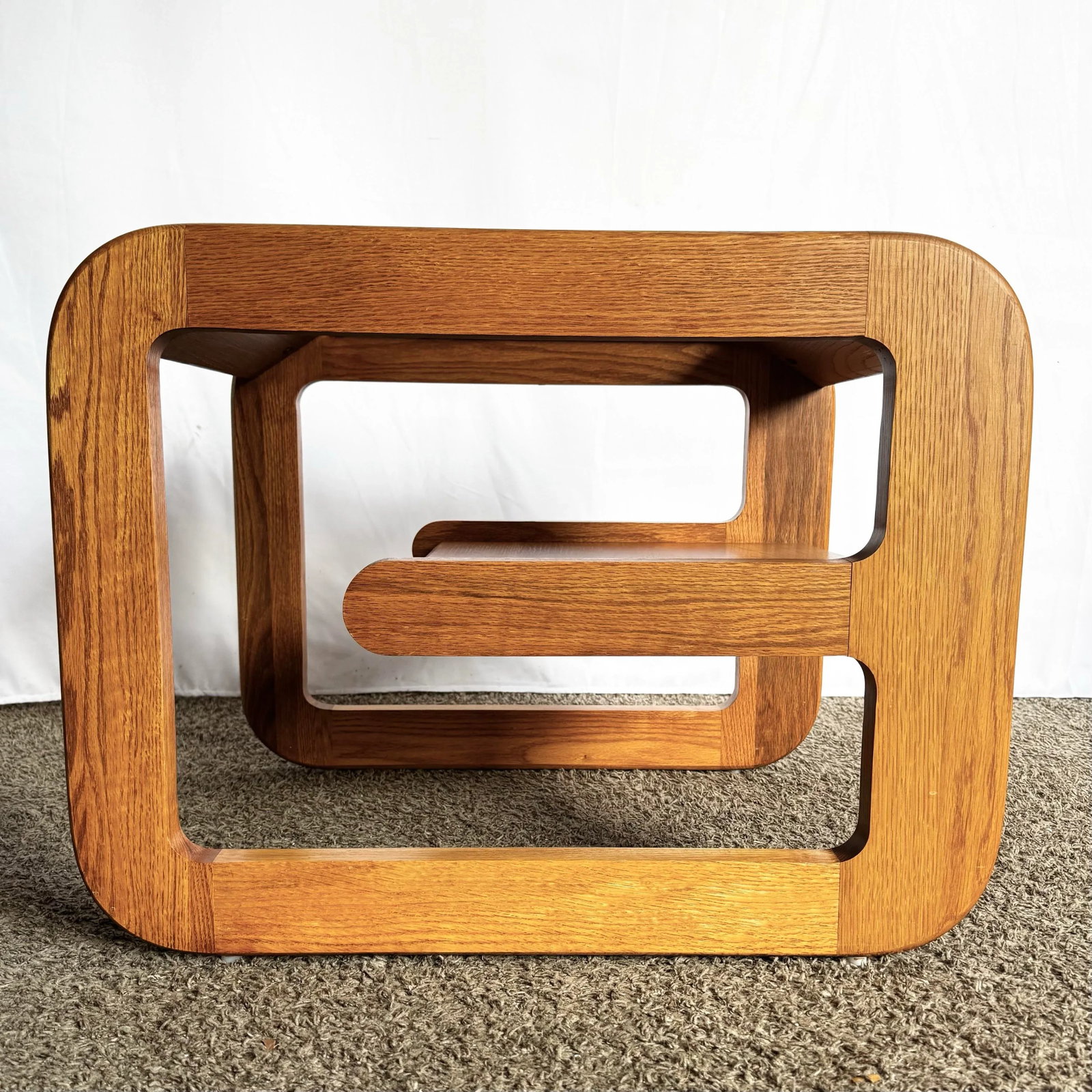 Mid Century Modern Lou Hodges Oak Wood Side Table - 3