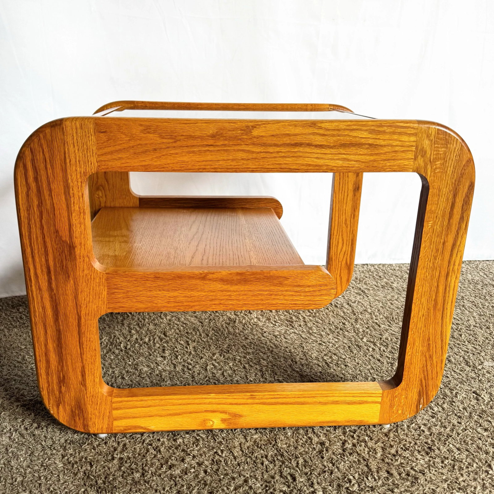 Mid Century Modern Lou Hodges Oak Wood Side Table - 4
