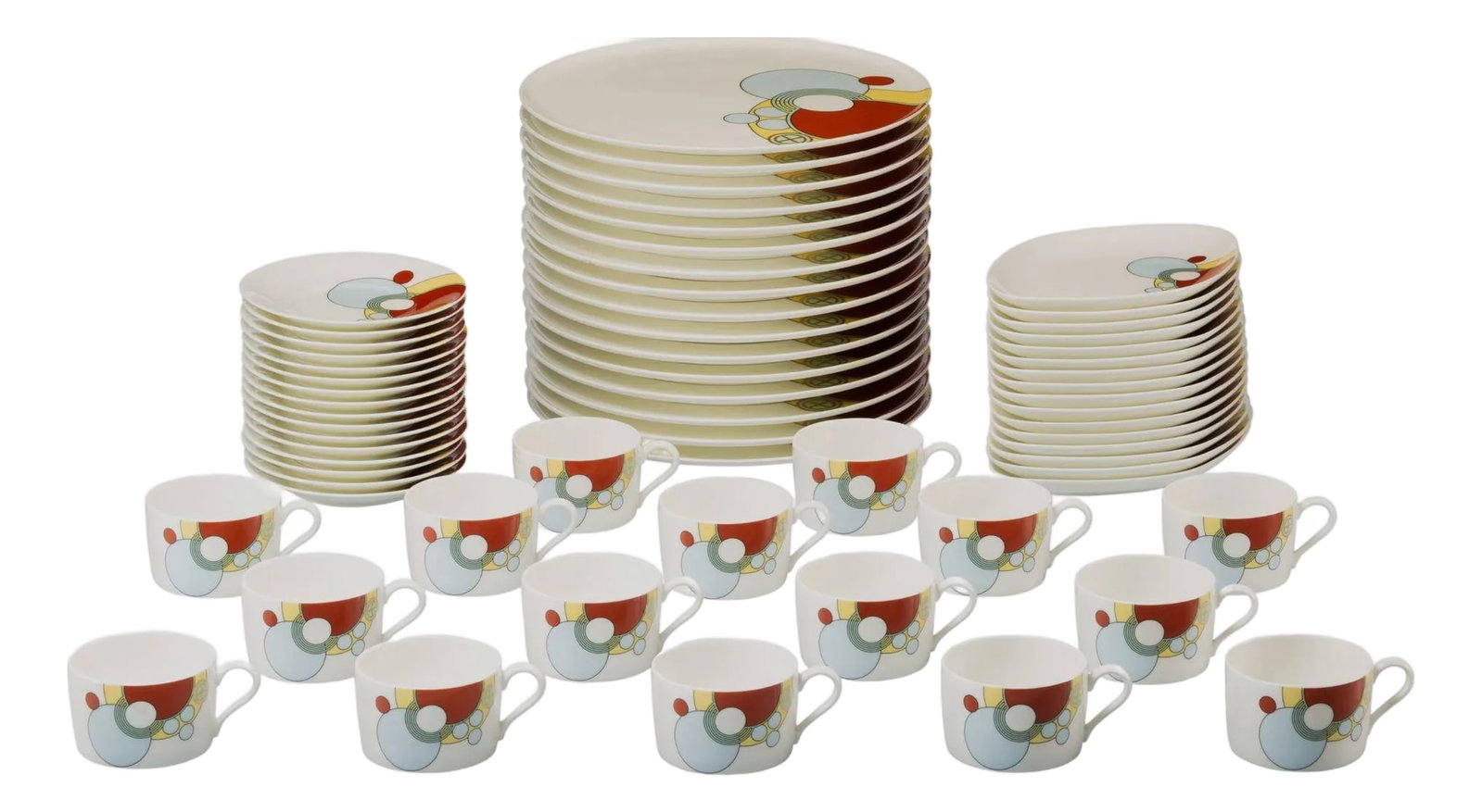 Frank Lloyd Wright Imperial Hotel Dinnerware, Tokyo "” Designed Circa 1922- 64 Pieces: Frank Lloyd Wright Imperial Hotel Dinnerware, Tokyo "” Designed c. 1922 Porcelain | Set of 64 | Noritake for the Frank Lloyd Wright Collection Originally designed circa 1922 for the Cabaret Dini
