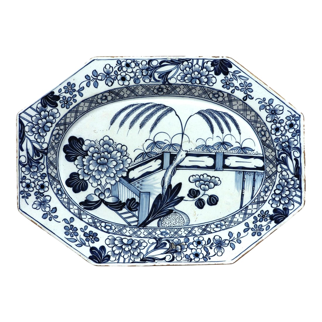 Liverpool or Irish Delftware Chinoiserie Blue & White Dish (1 of 9)
