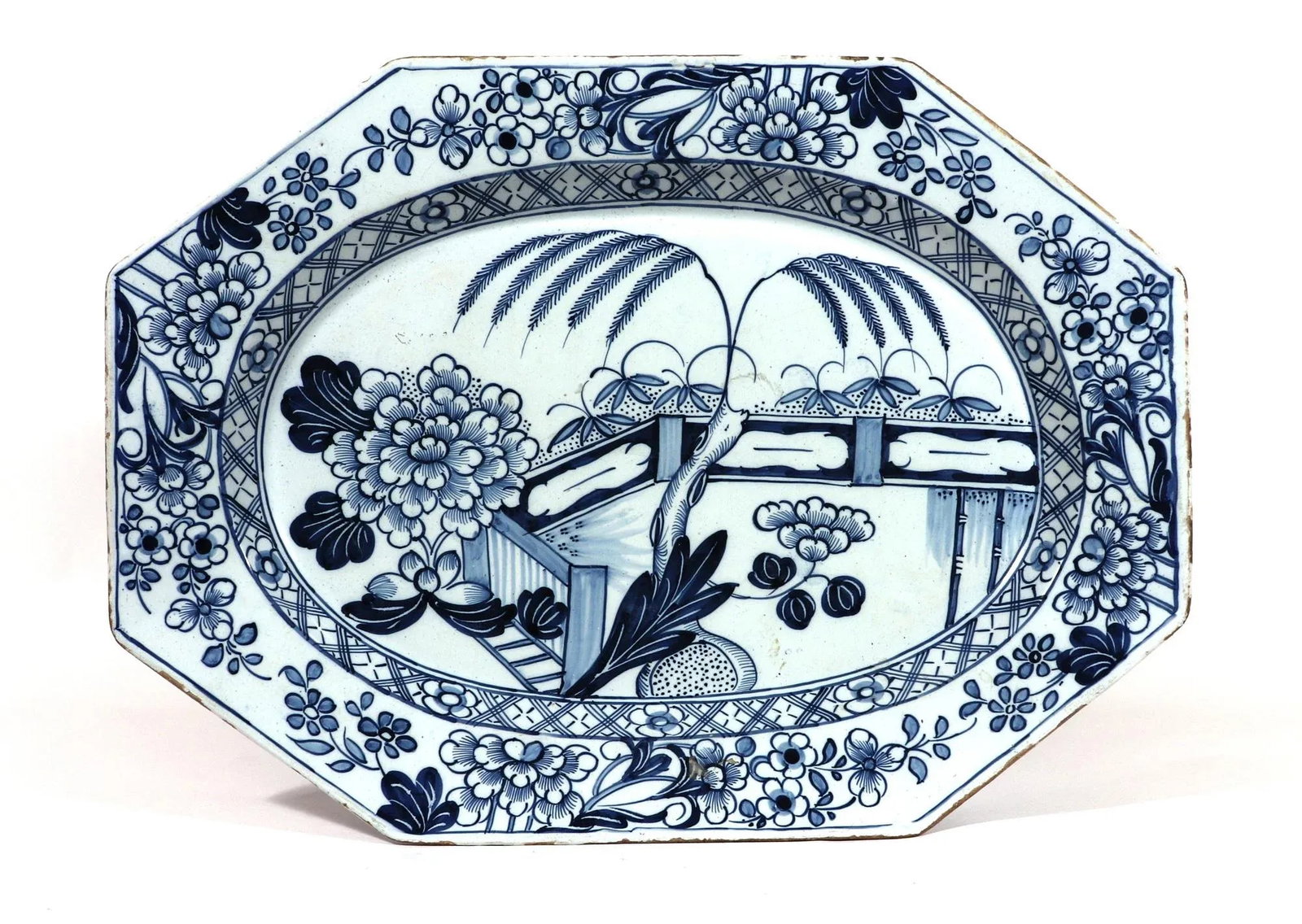 Liverpool or Irish Delftware Chinoiserie Blue & White Dish - 8