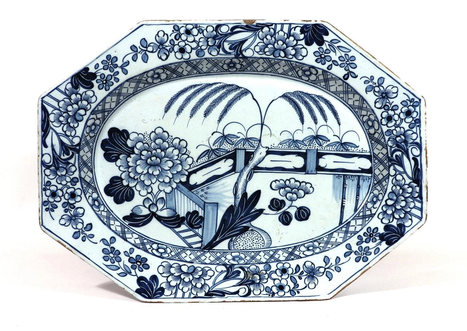 Liverpool or Irish Delftware Chinoiserie Blue & White Dish - 9