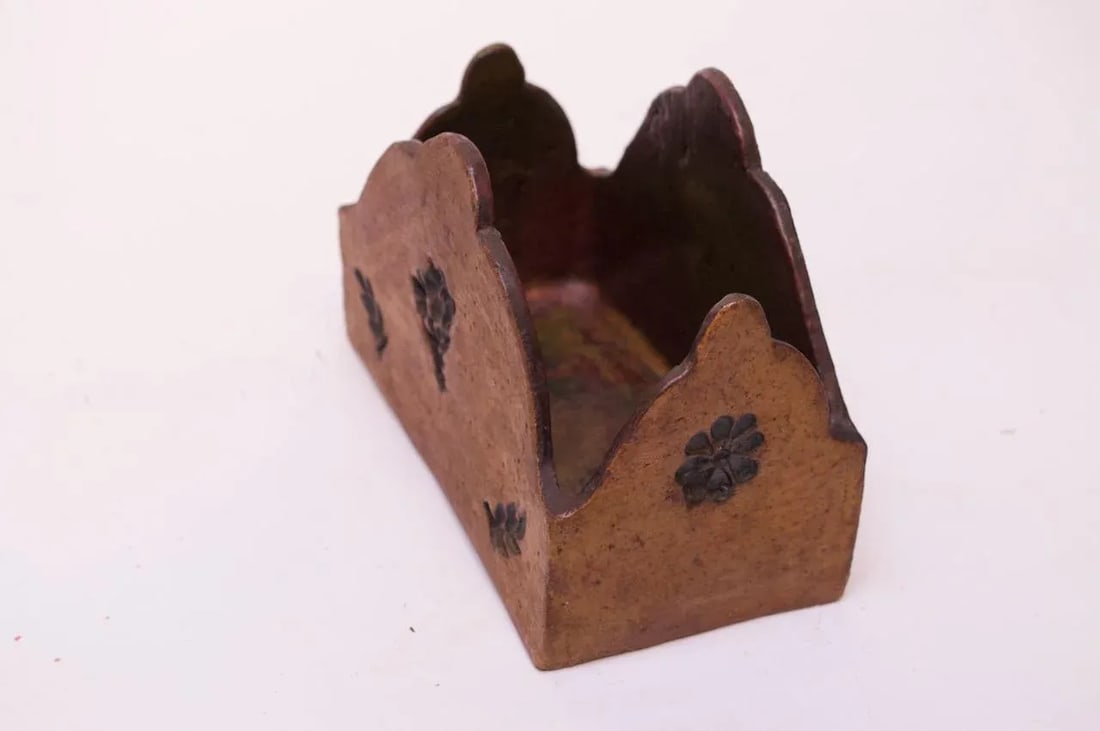 Studio Pottery Incised Stoneware Box Signed "Polk 70" - 6
