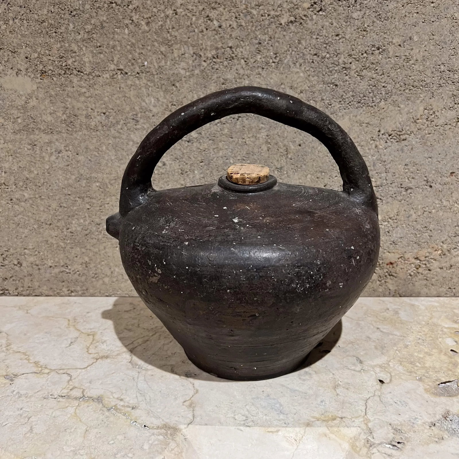 19th Century French Pottery Handmade Antique Jug Vessel - 2