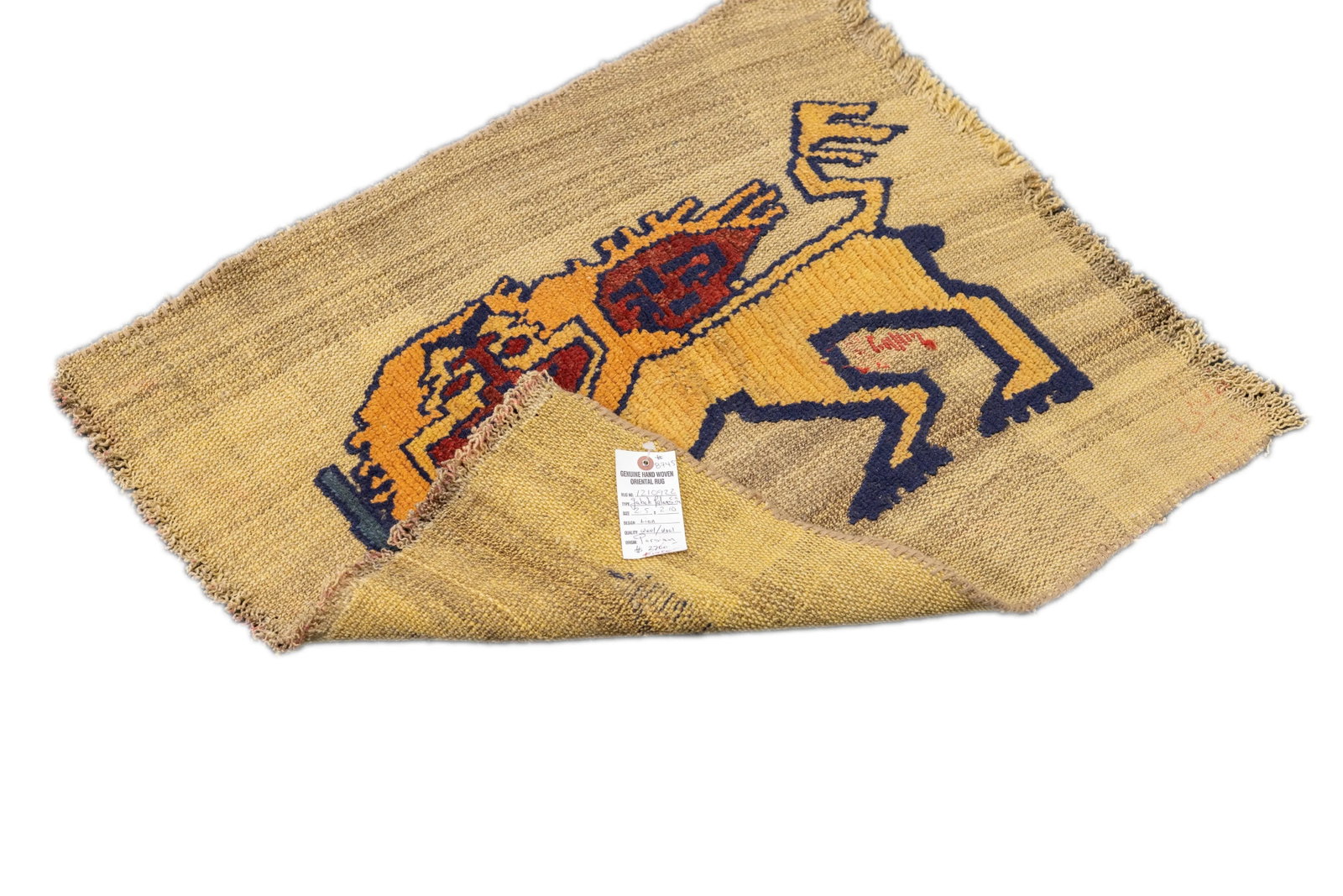 Antique Handwoven Gabbeh Palas Textile Art - 10