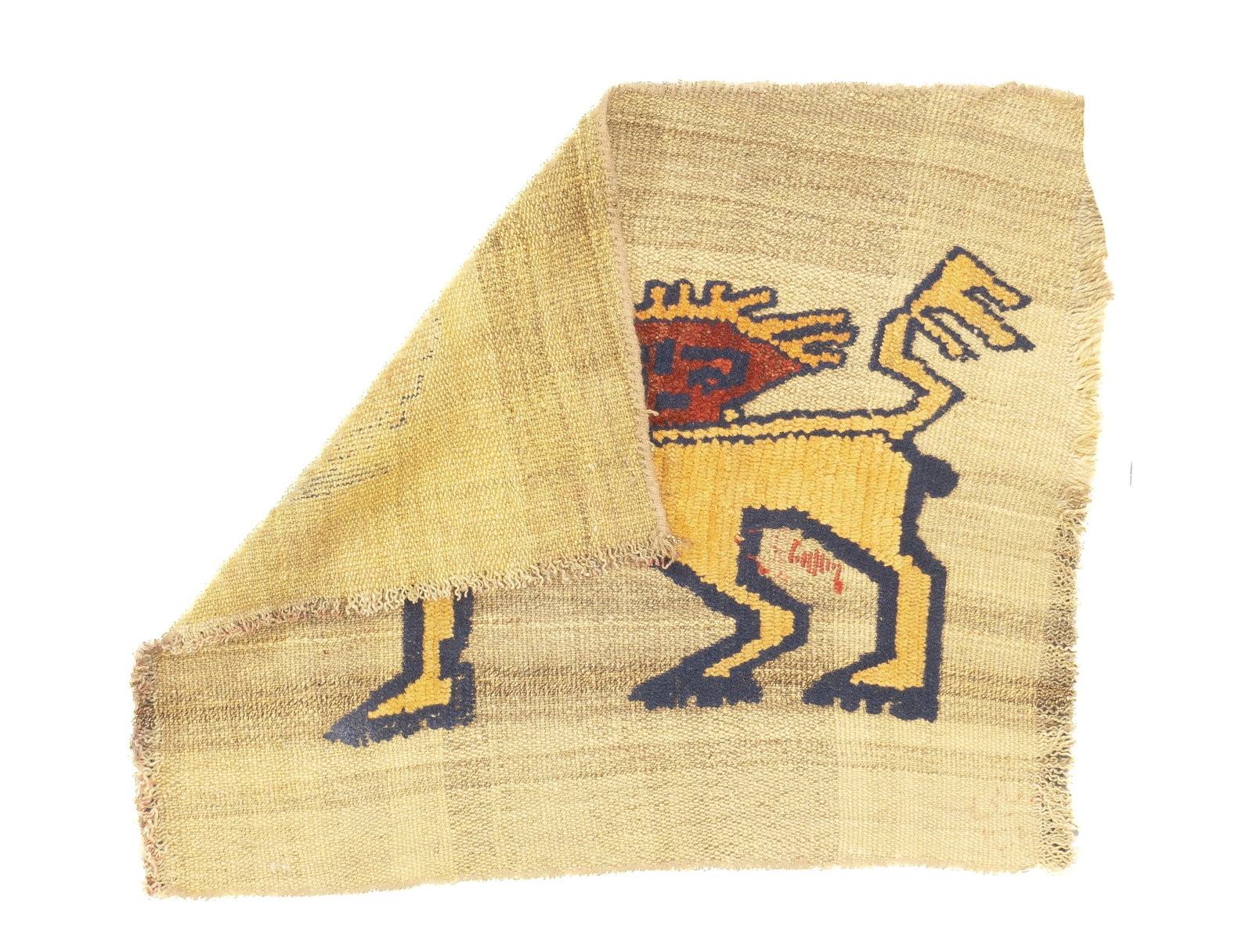 Antique Handwoven Gabbeh Palas Textile Art - 2