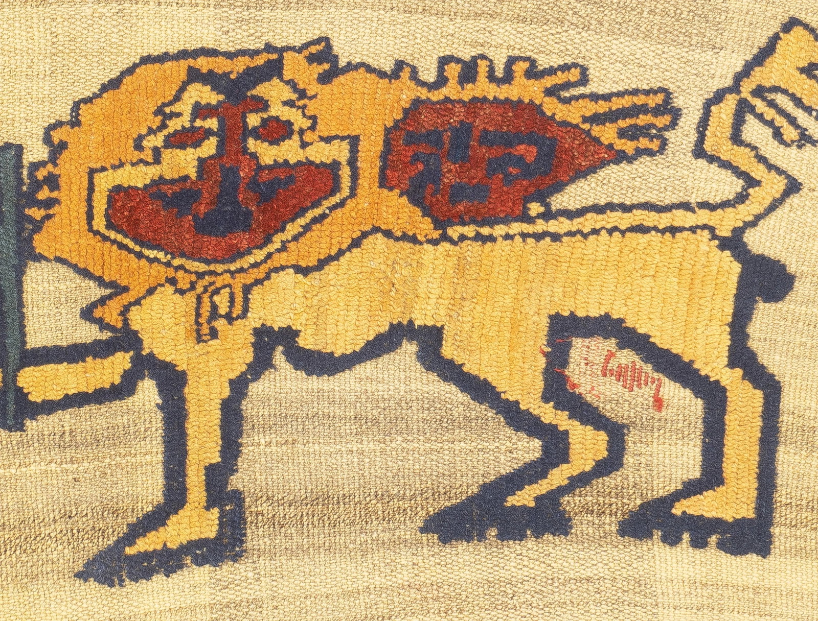 Antique Handwoven Gabbeh Palas Textile Art - 6