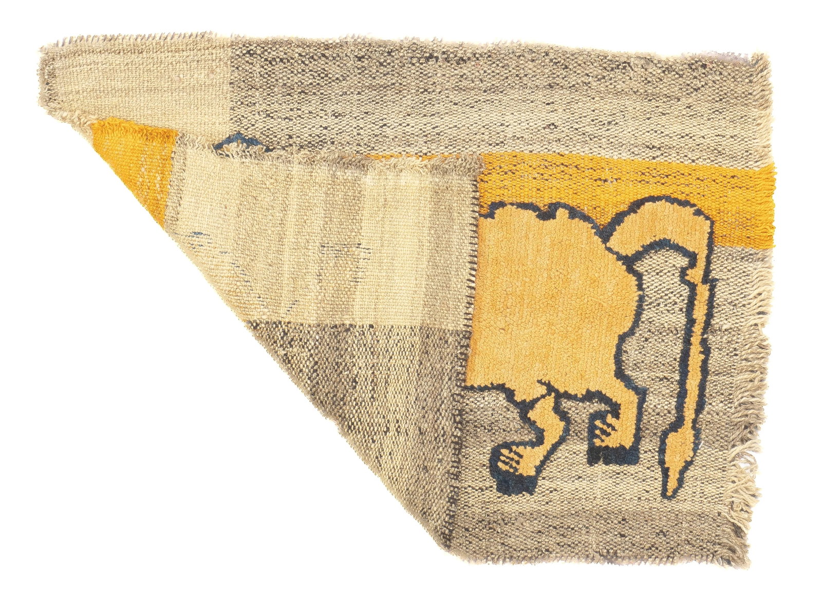 Antique Handwoven Gabbeh Palas Textile Art - 4