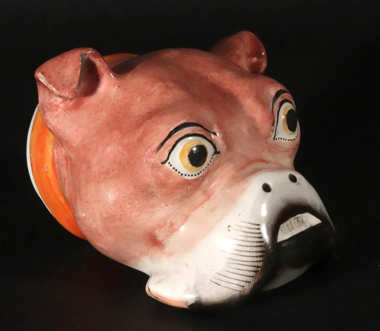 Staffordshire Pottery Bulldog Stirrup Cup - 5