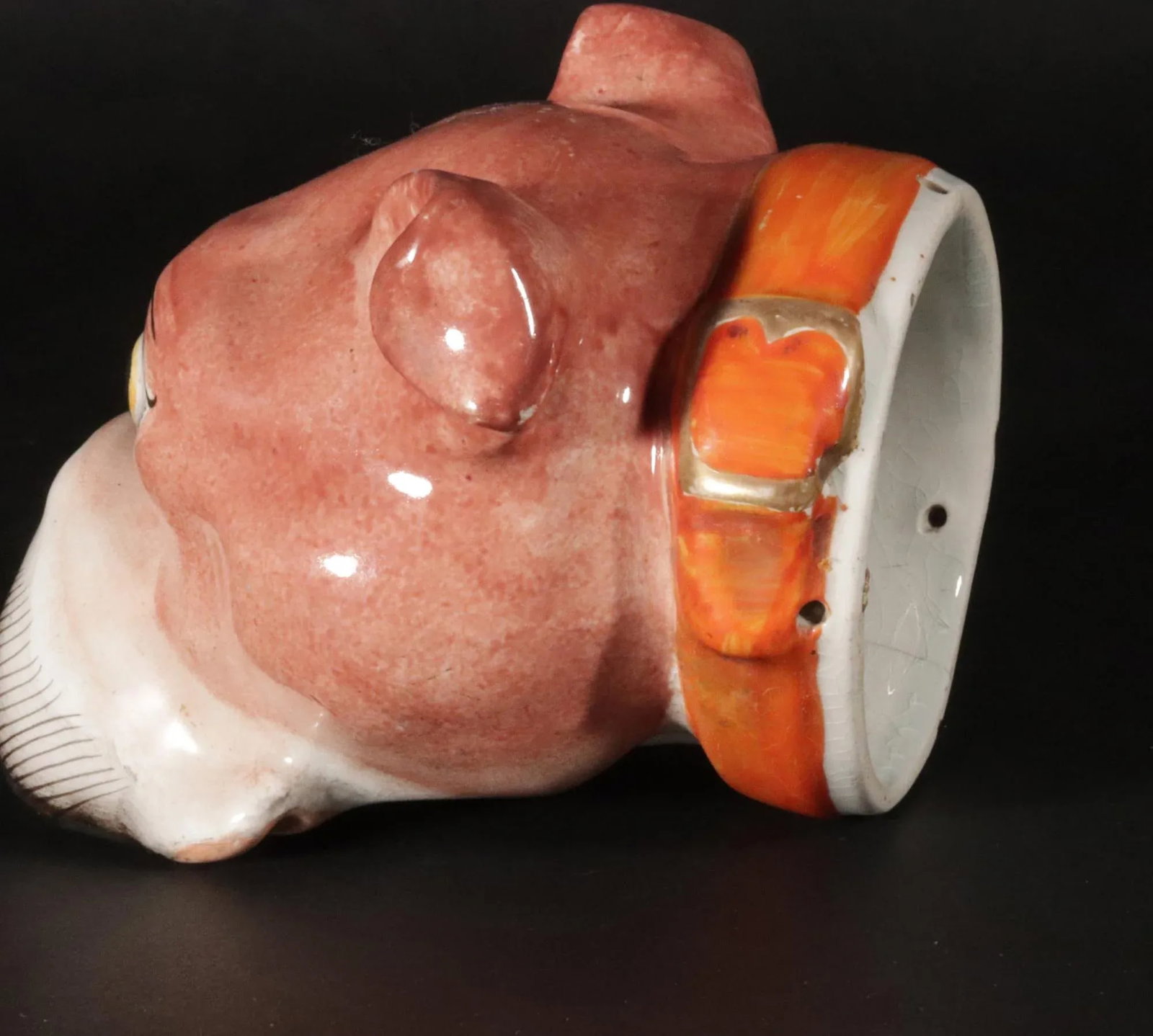 Staffordshire Pottery Bulldog Stirrup Cup - 7