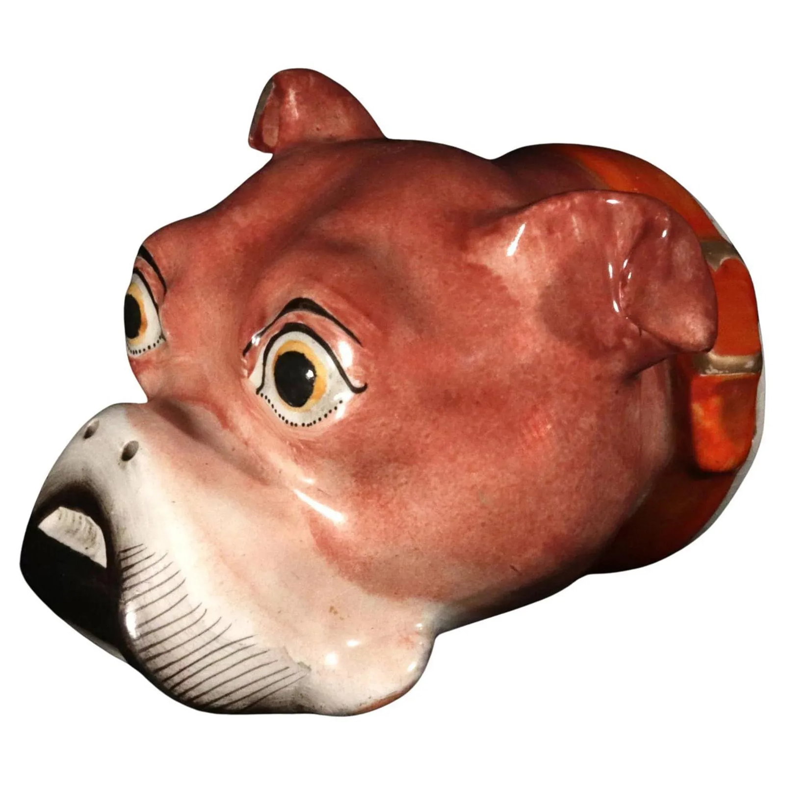 Staffordshire Pottery Bulldog Stirrup Cup - 8