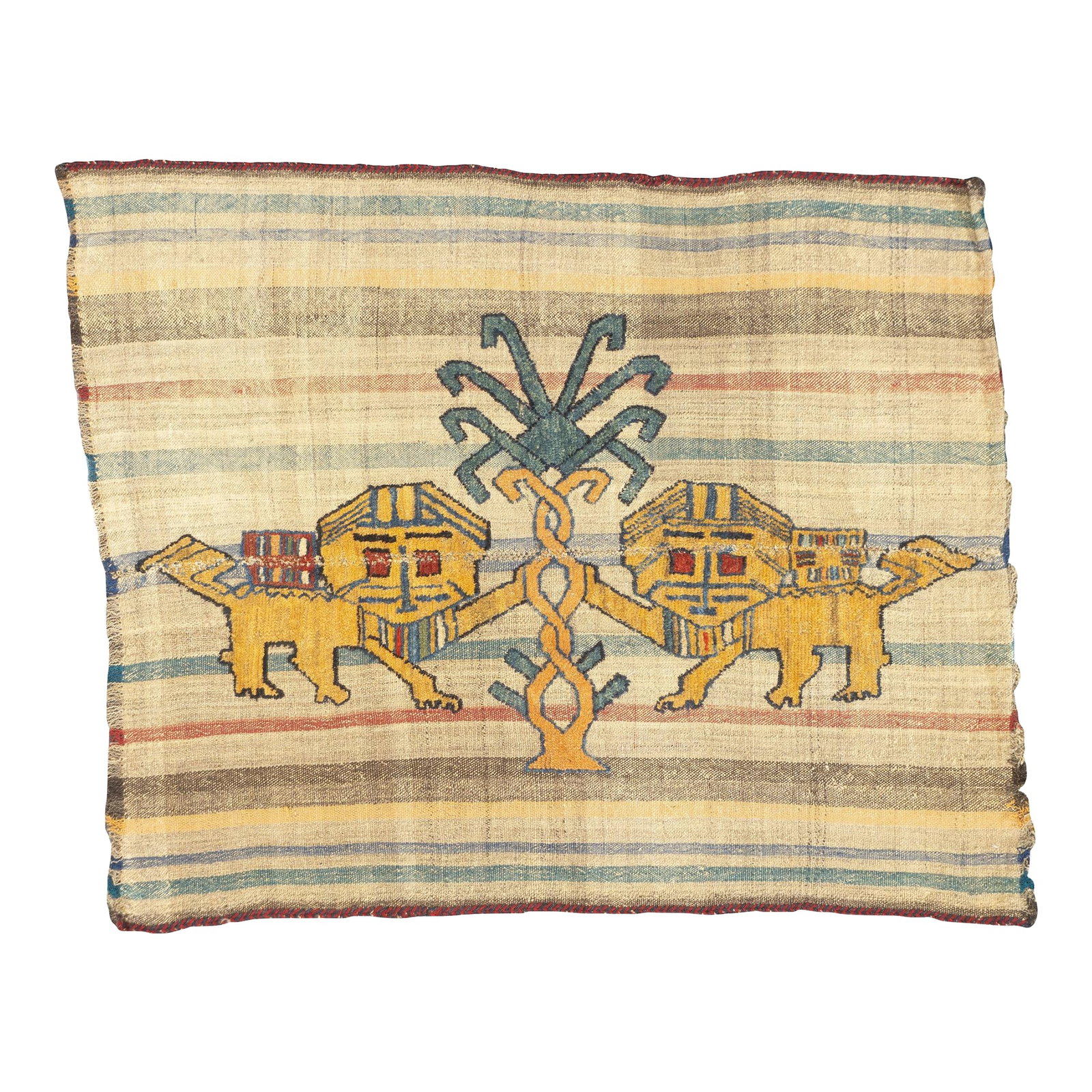 Antique Handwoven Gabbeh Palas Textile Art