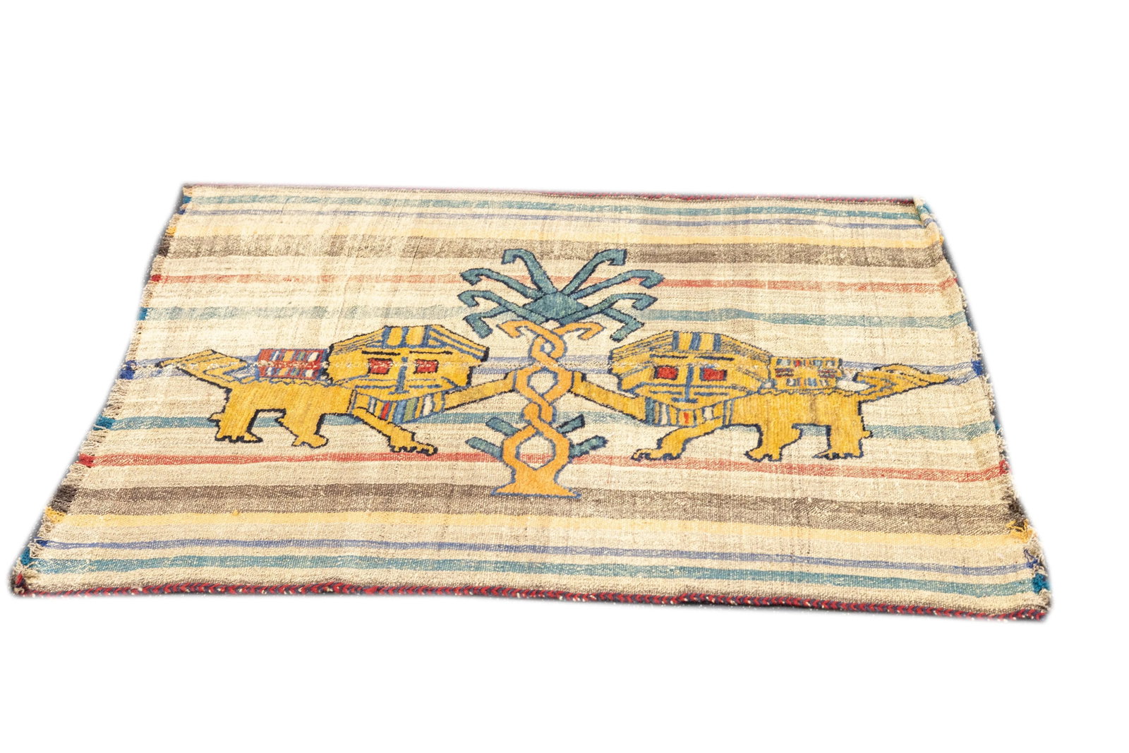 Antique Handwoven Gabbeh Palas Textile Art - 4