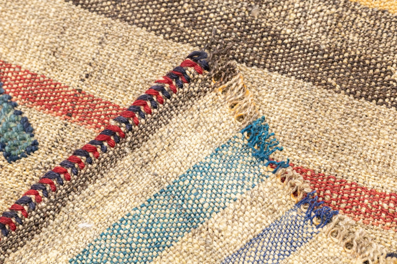 Antique Handwoven Gabbeh Palas Textile Art - 6