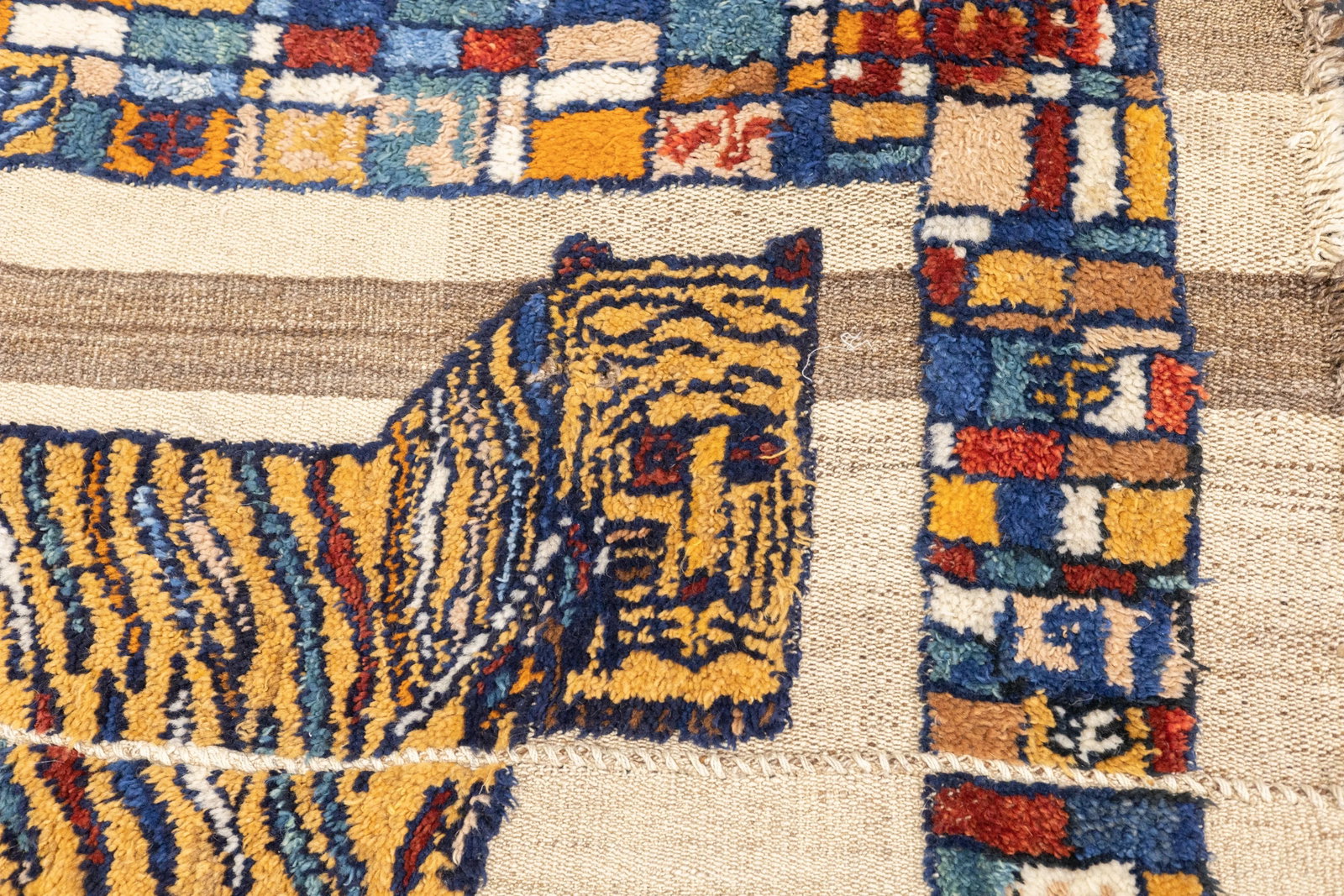 Antique Handwoven Gabbeh Palas Textile Art - 11