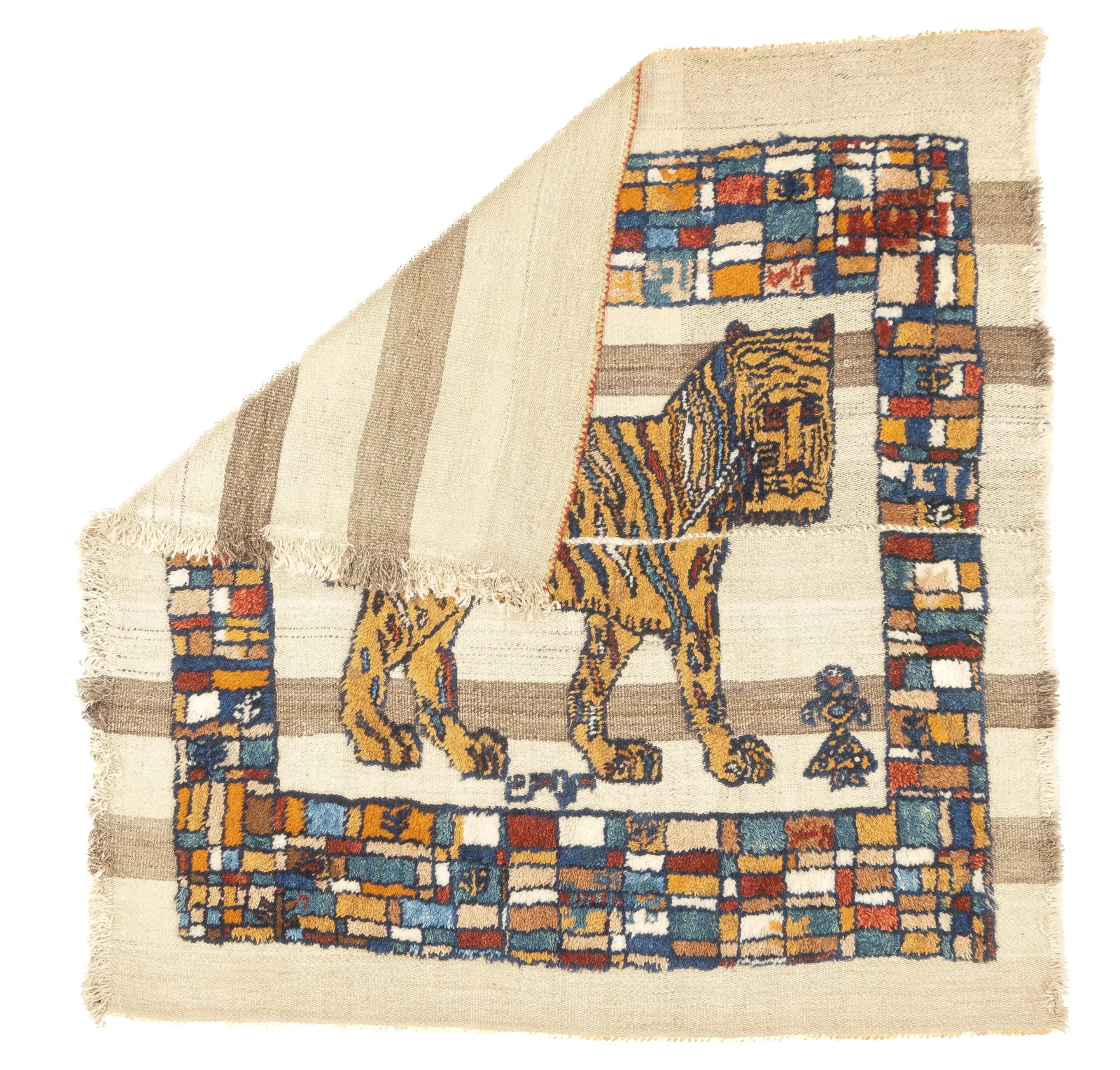 Antique Handwoven Gabbeh Palas Textile Art - 2