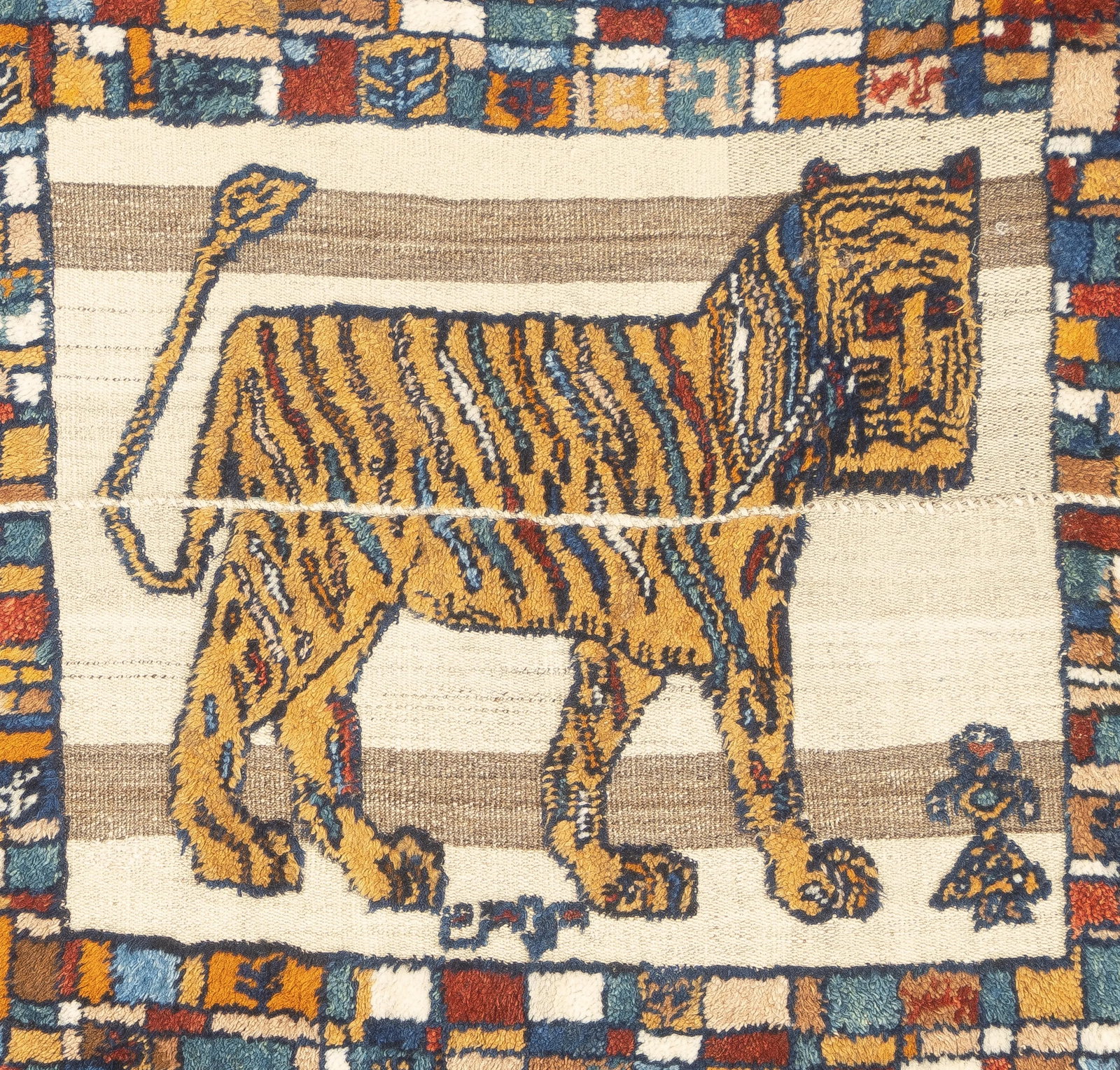 Antique Handwoven Gabbeh Palas Textile Art - 3