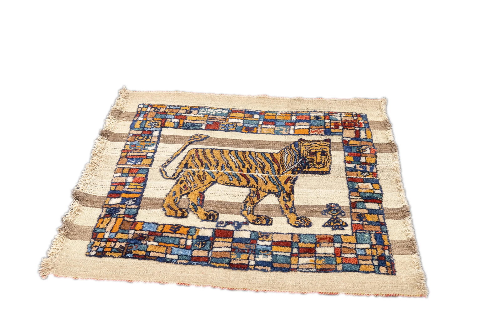Antique Handwoven Gabbeh Palas Textile Art - 5