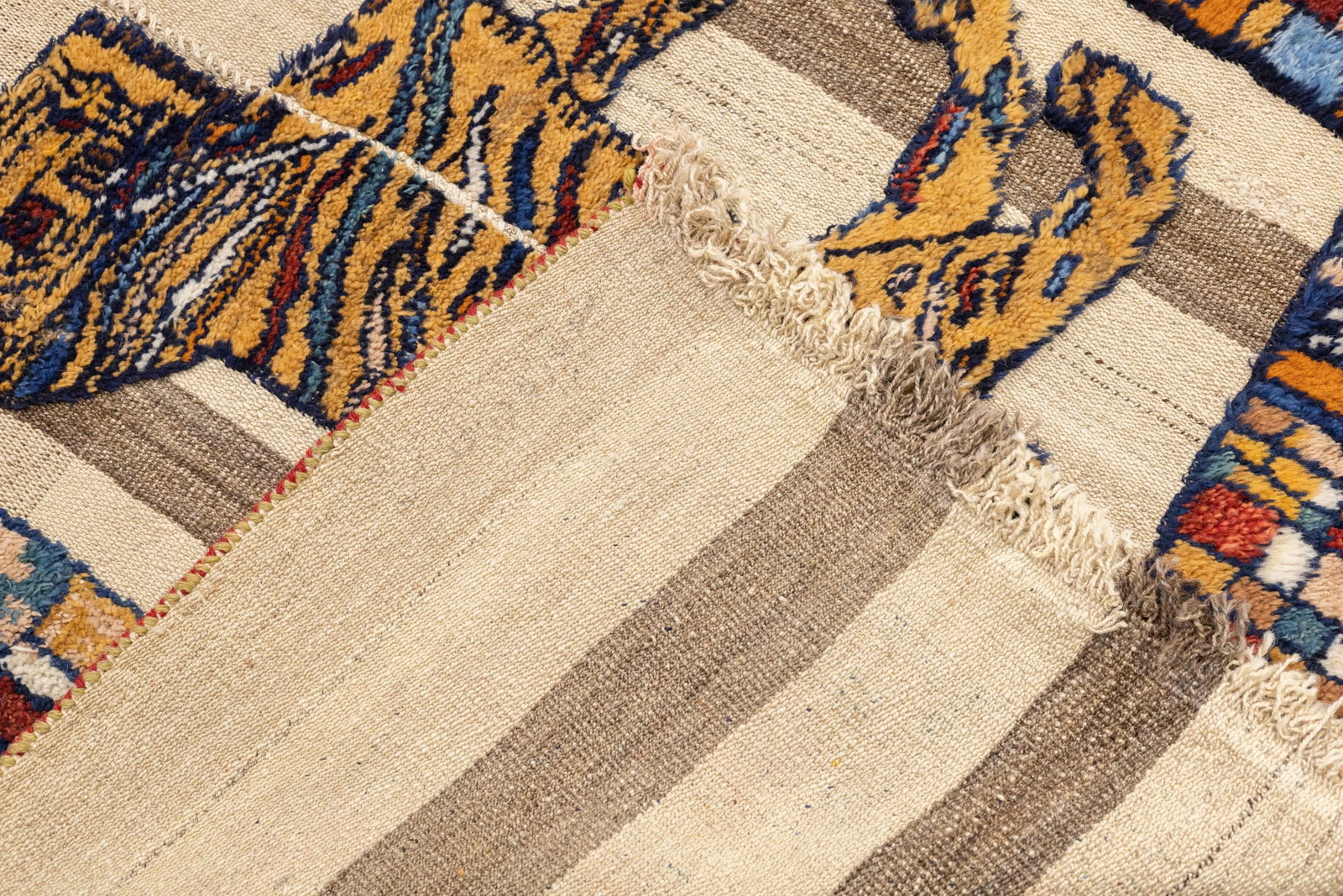 Antique Handwoven Gabbeh Palas Textile Art - 6