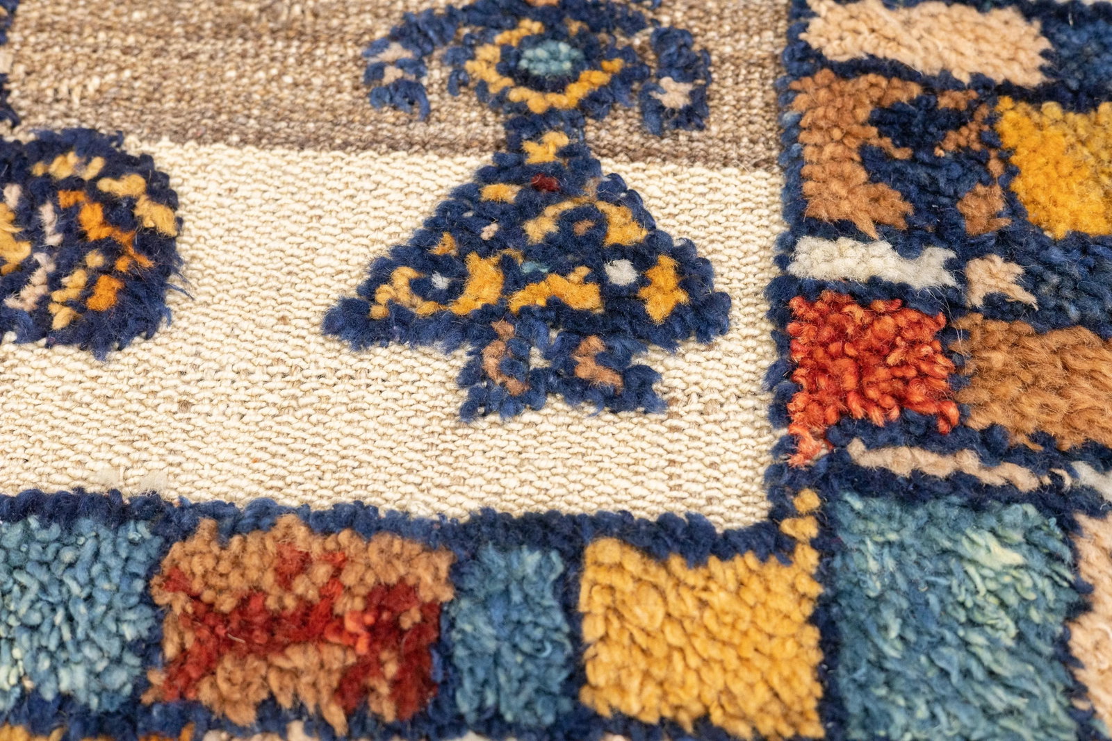 Antique Handwoven Gabbeh Palas Textile Art - 9