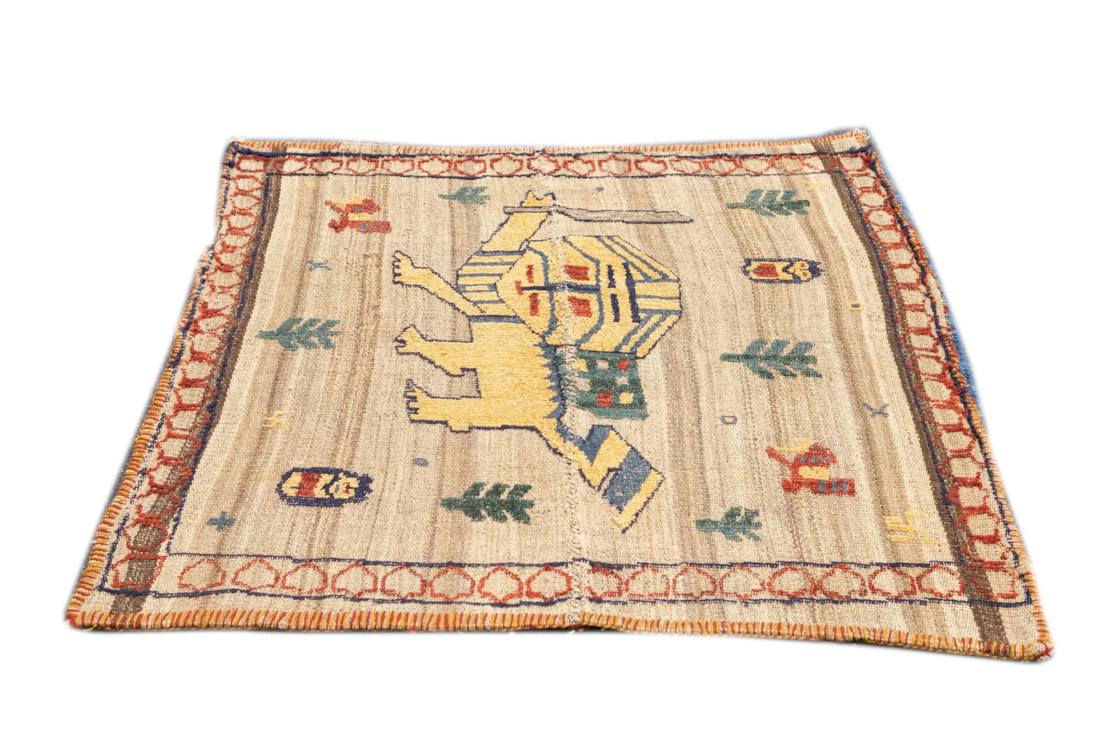 Antique Handwoven Gabbeh Palas Textile Art - 3