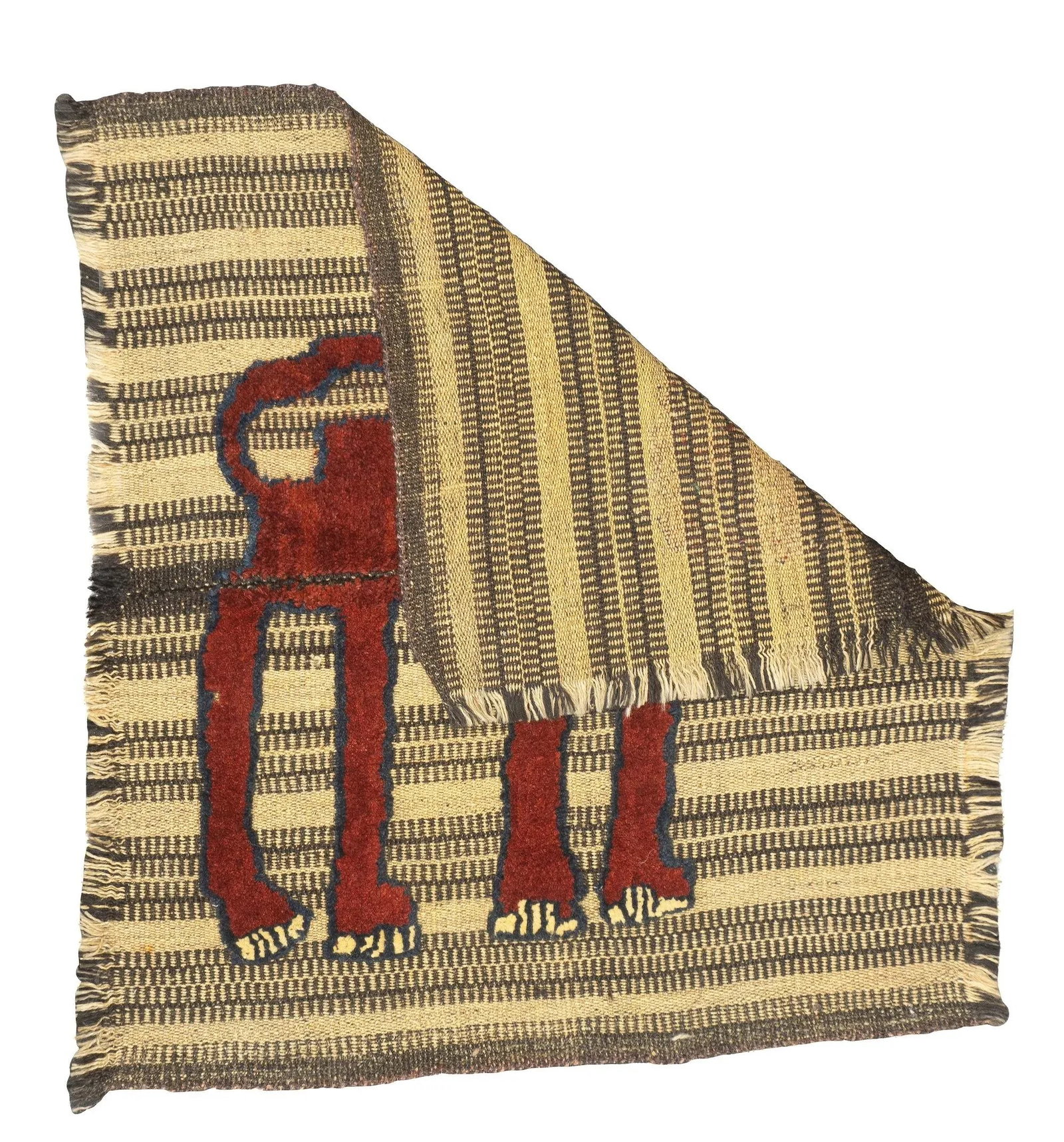 Antique Handwoven Gabbeh Palas Textile Art - 2