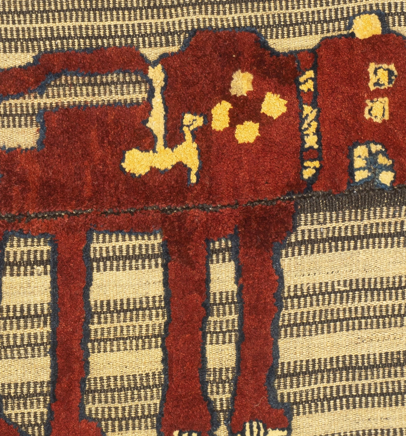 Antique Handwoven Gabbeh Palas Textile Art - 6