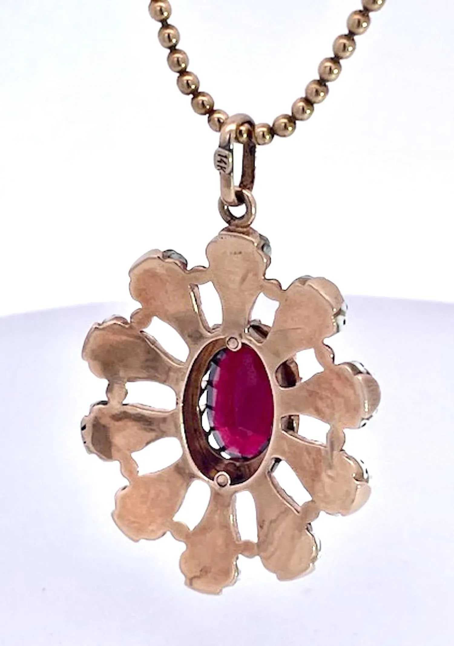 1920s Moretto Pendant Necklace Set With Matching Earrings- Set of 3 - 8