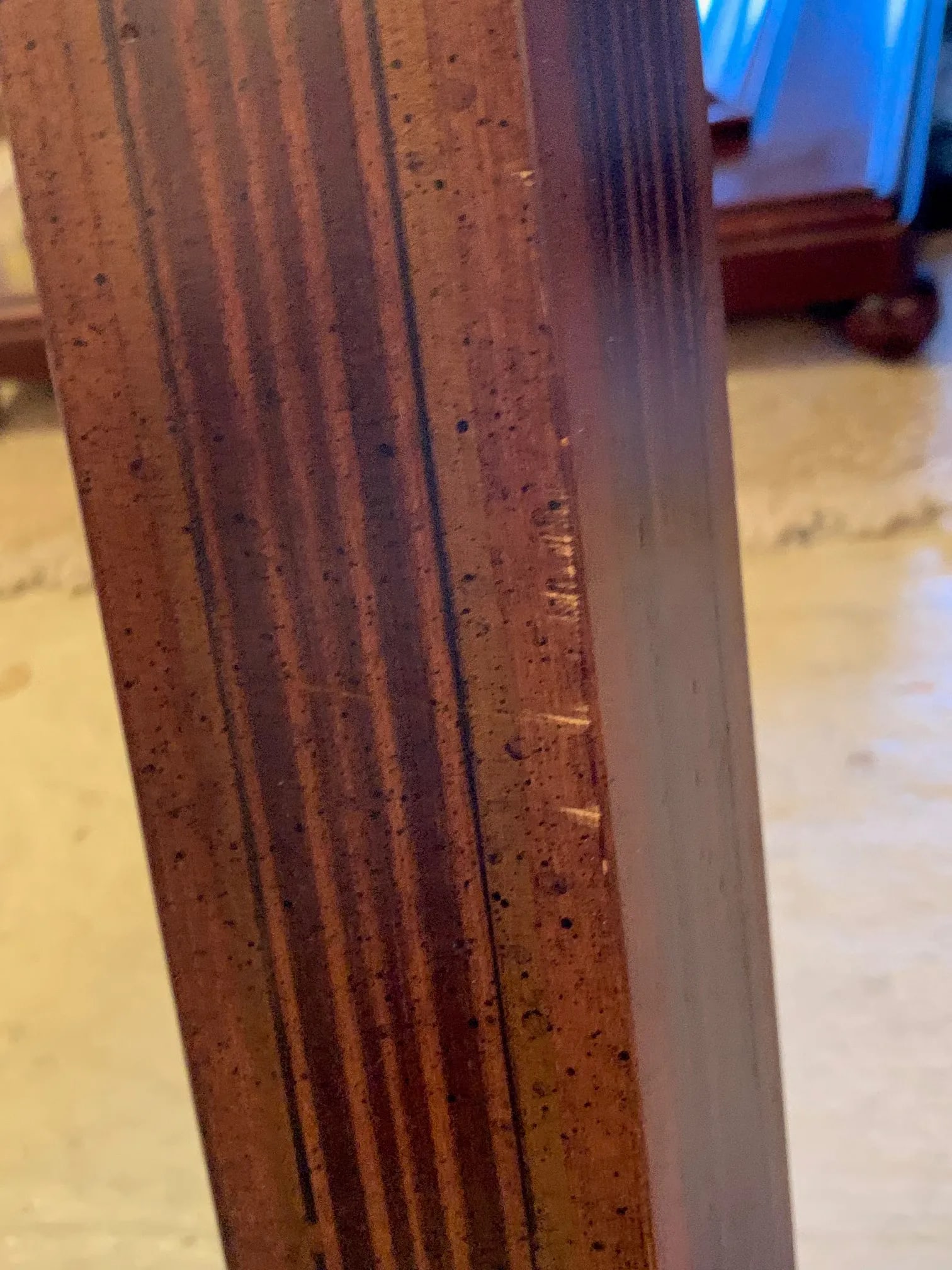 Inlaid Wood Rectangular End Table With Geometric Decoration - 11