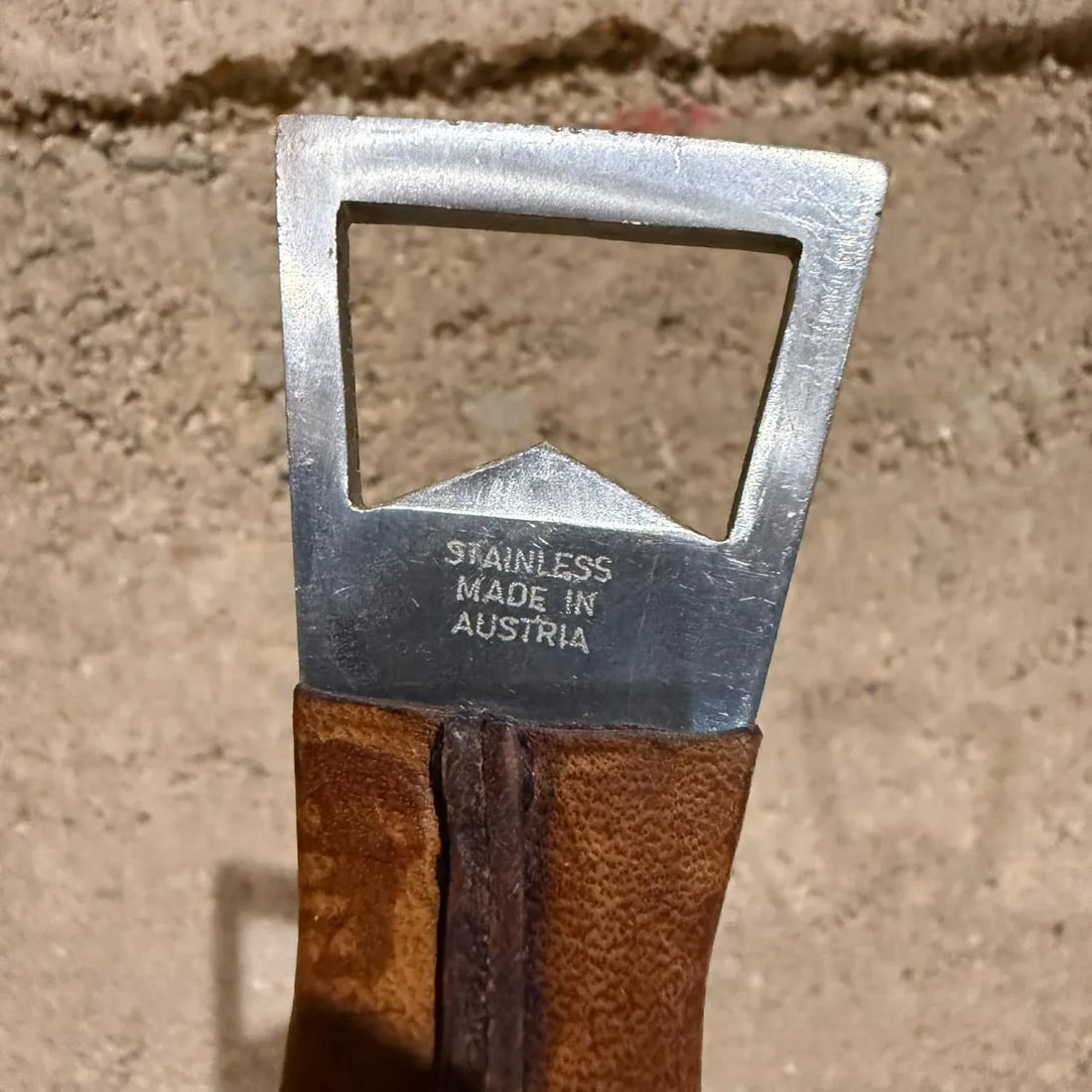 Original Carl Aubock Neptune Fish Bottle Opener Leather Handle Austria Mid Century - 7