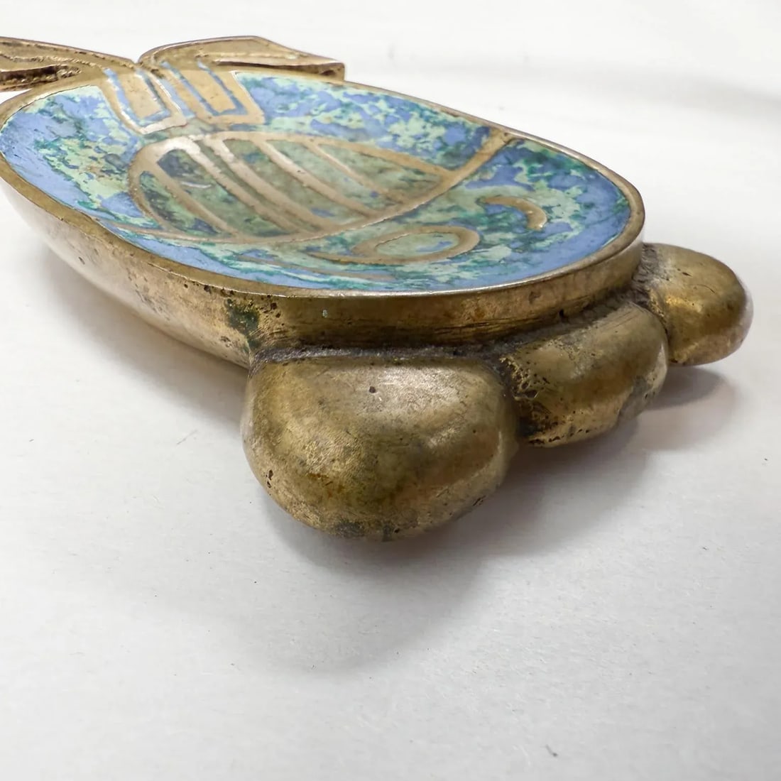 Pepe Mendoza Pineapple Codex Ashtray Bowl Azurite Malachite Mexican Modernism - 11