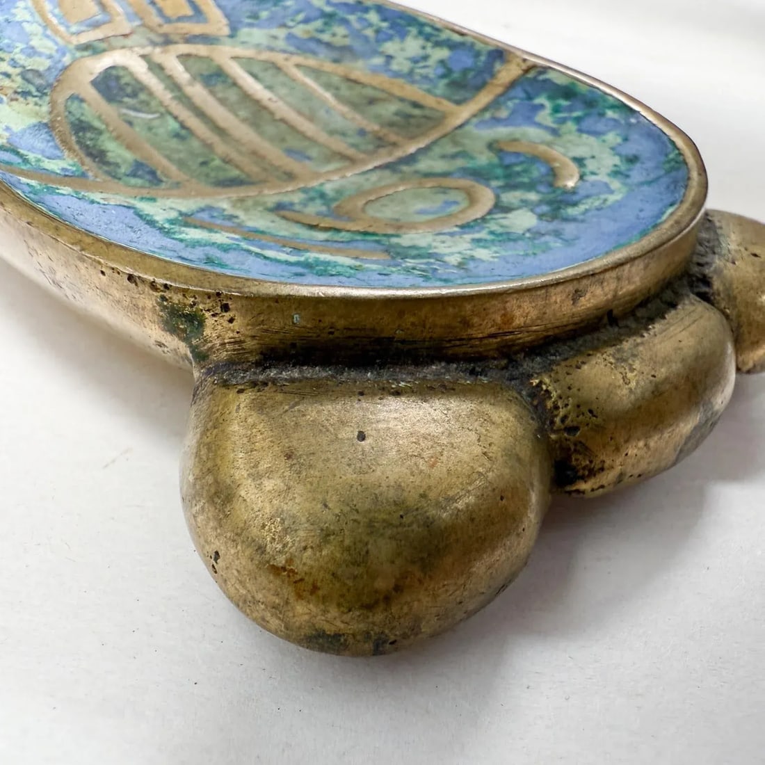 Pepe Mendoza Pineapple Codex Ashtray Bowl Azurite Malachite Mexican Modernism - 7