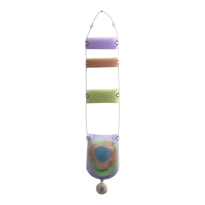 Vintage Higgins Studio Fused Art Glass Modern Hanging Planter or Wall Pocket, Signed (1 of 4)