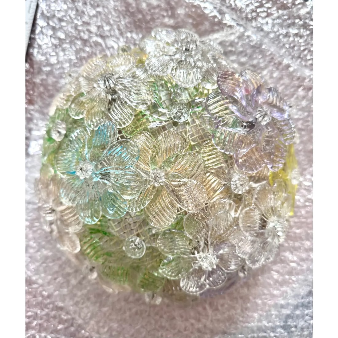 Midcentury Murano Barovier & Toso Flowers Flush Light Fixture, Ceiling, 1950s - 2