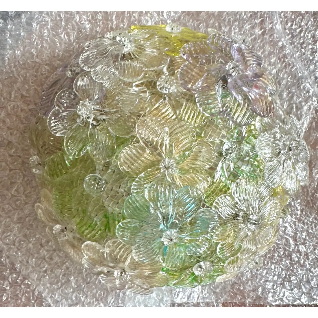 Midcentury Murano Barovier & Toso Flowers Flush Light Fixture, Ceiling, 1950s - 3