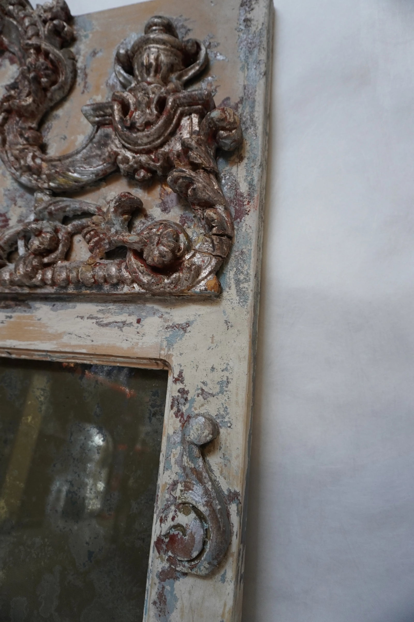 French Painted and Parcel Gilt Mirror - 16