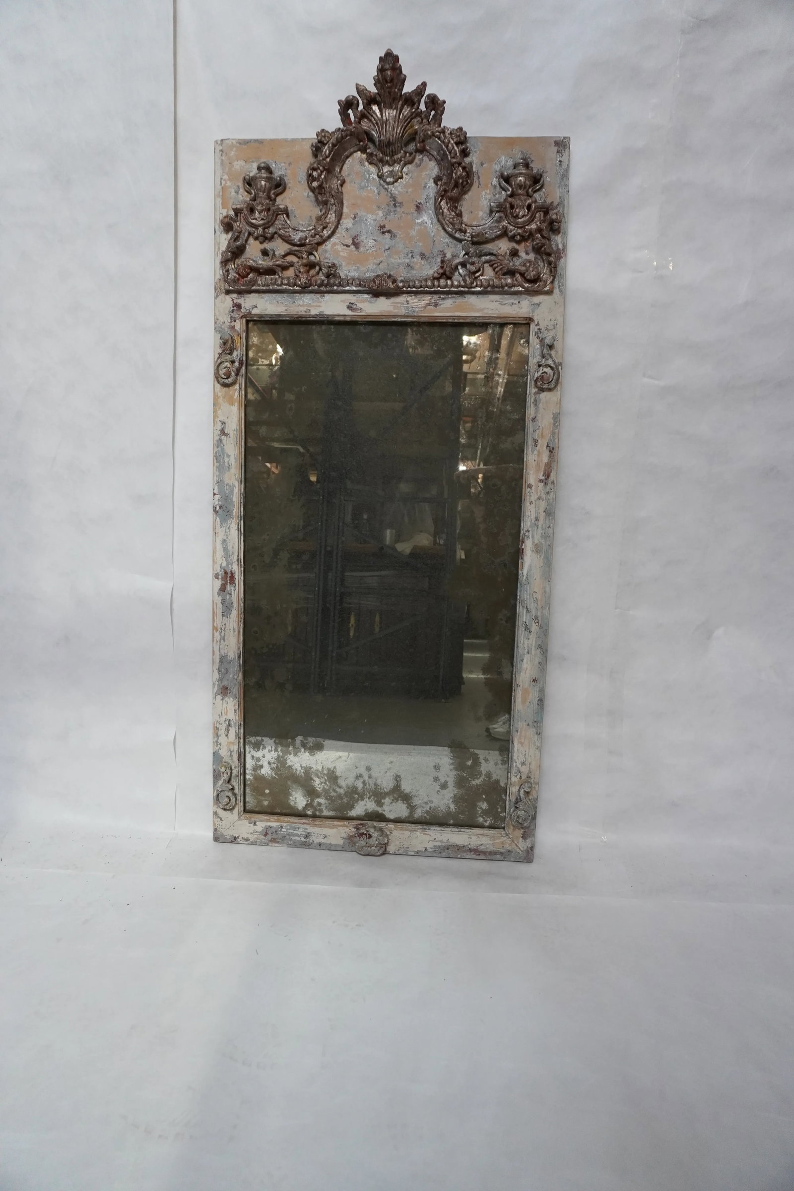 French Painted and Parcel Gilt Mirror - 2