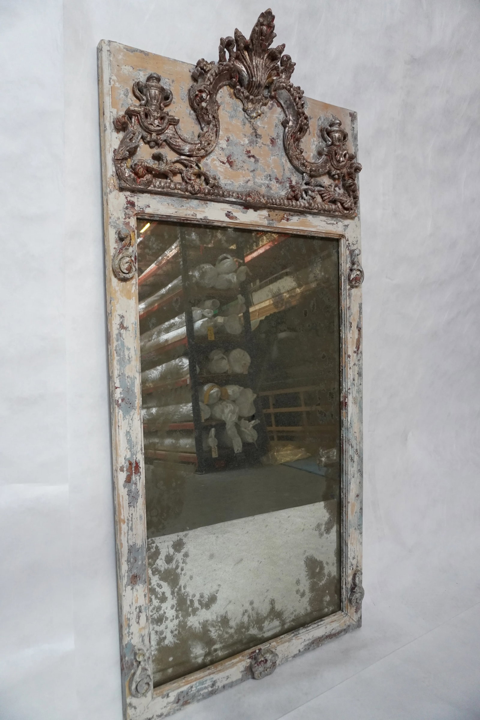 French Painted and Parcel Gilt Mirror - 3