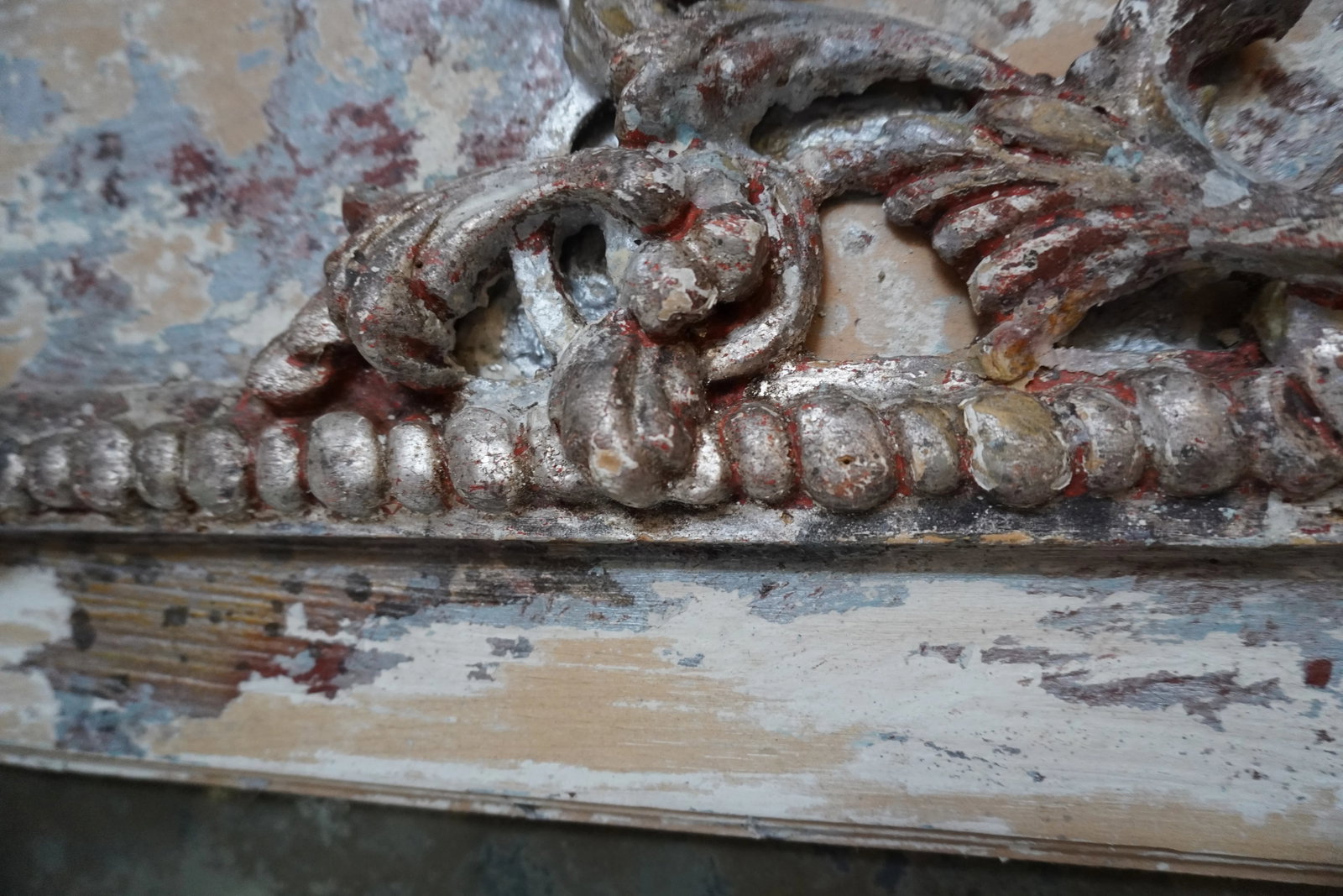 French Painted and Parcel Gilt Mirror - 7
