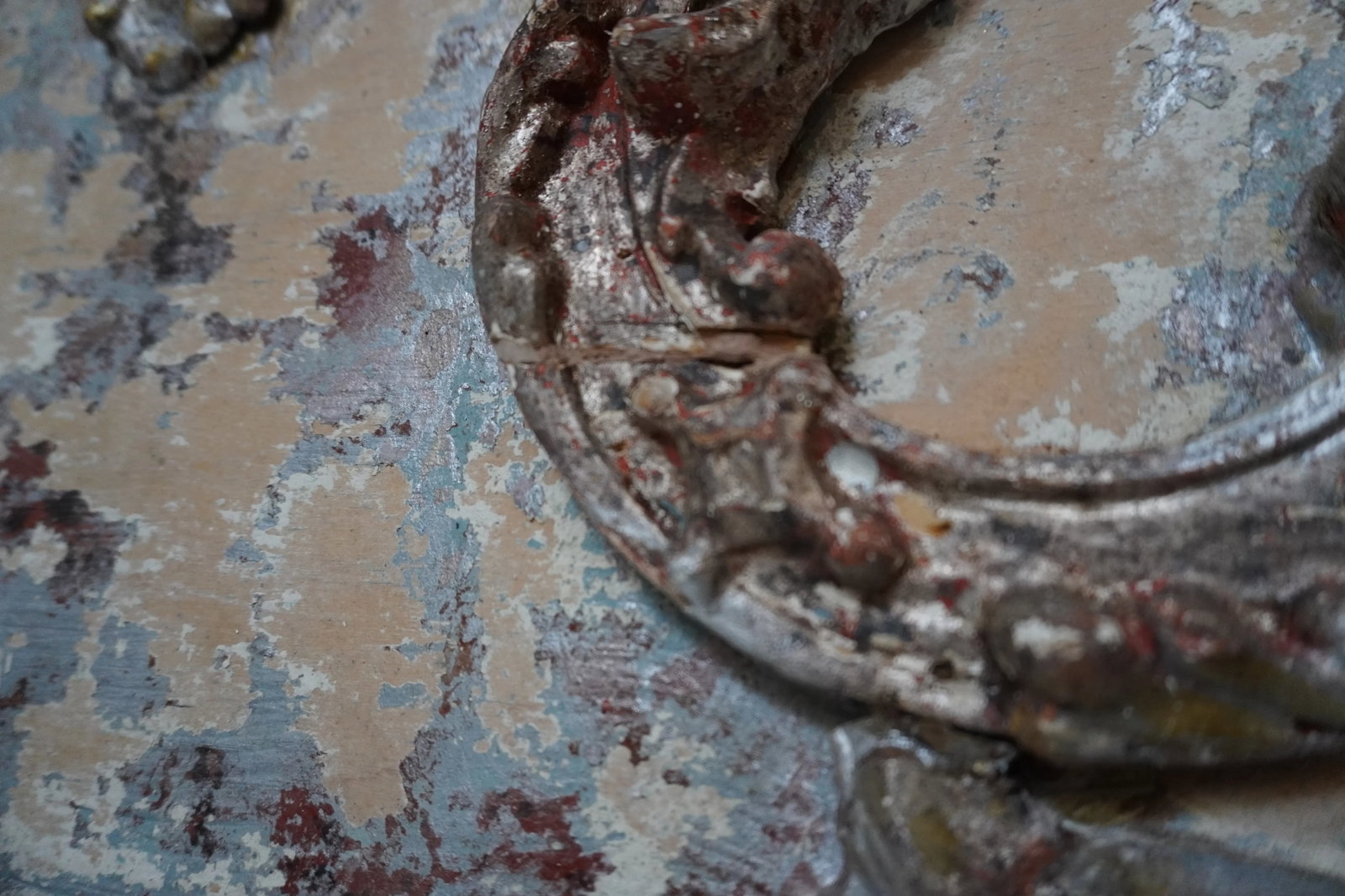 French Painted and Parcel Gilt Mirror - 8
