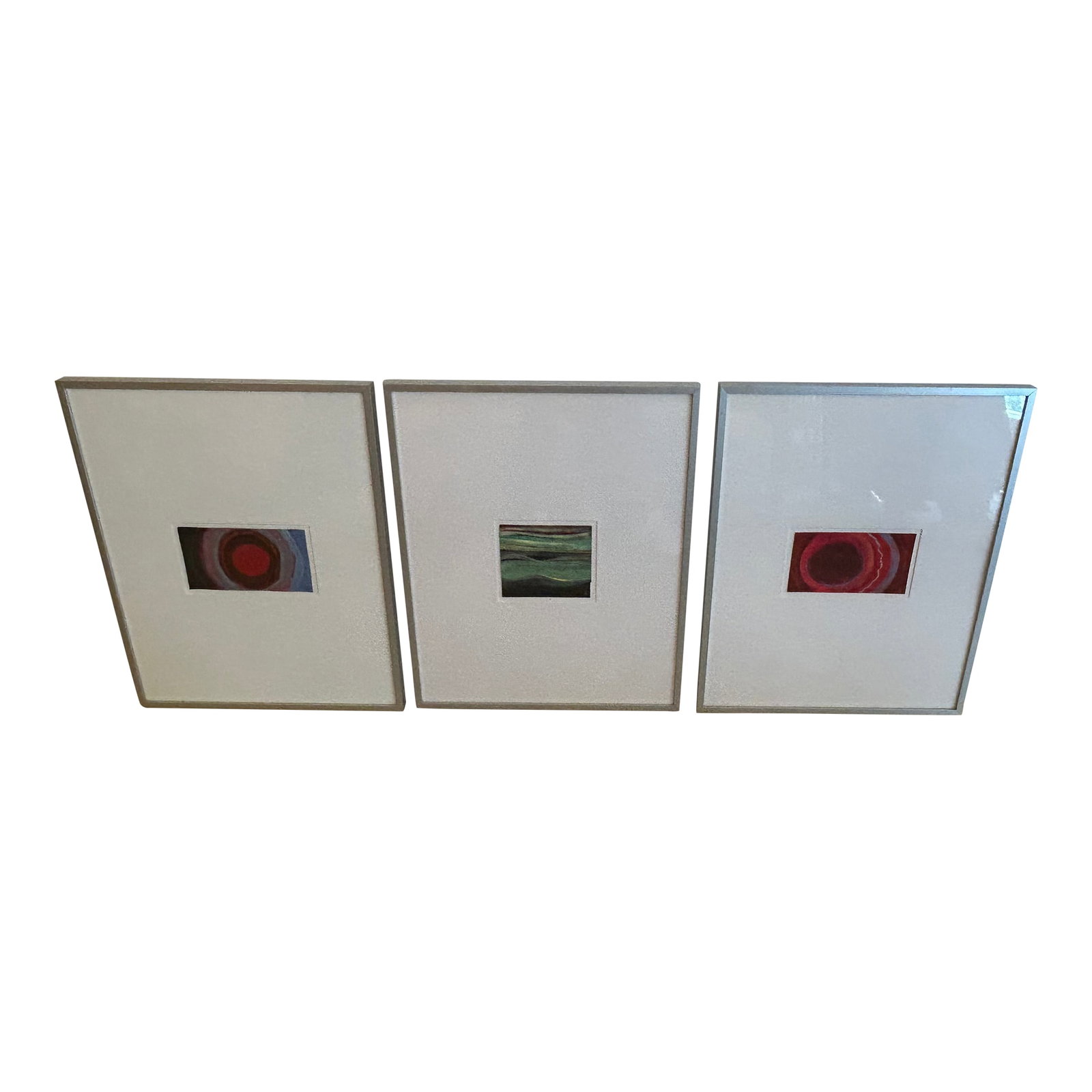 Framed Abstract Pastels by Thomas George -Set of 3 (1 of 4)