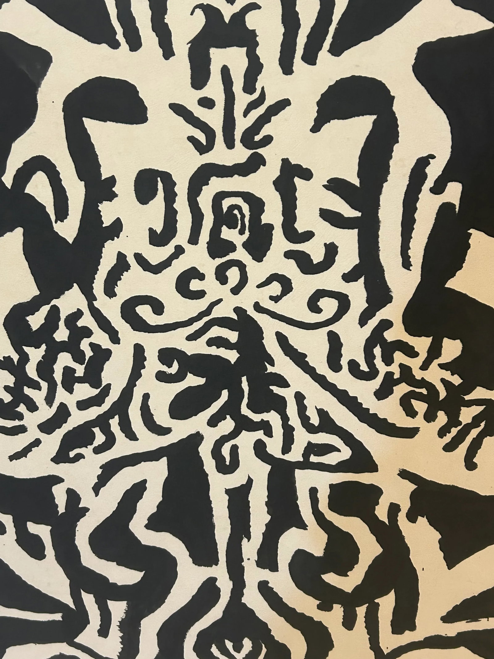 Black and White Painting on Paper by Thomas George - 3
