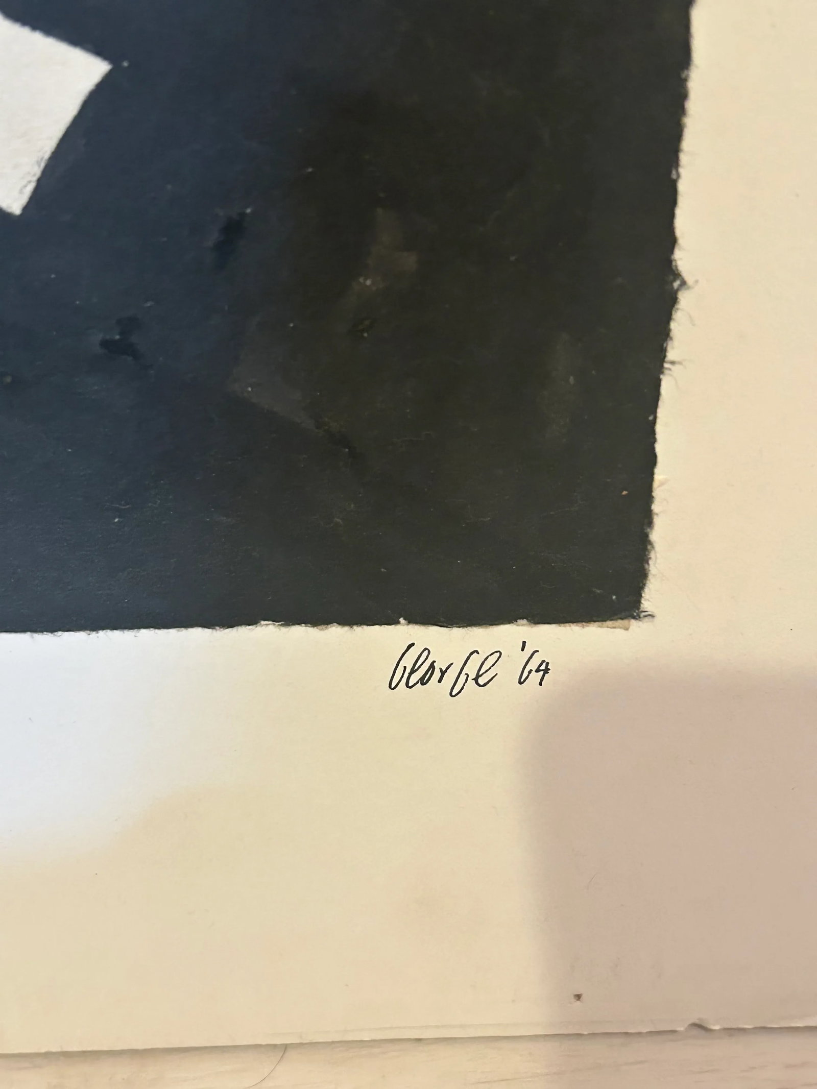 Black and White Painting on Paper by Thomas George - 6