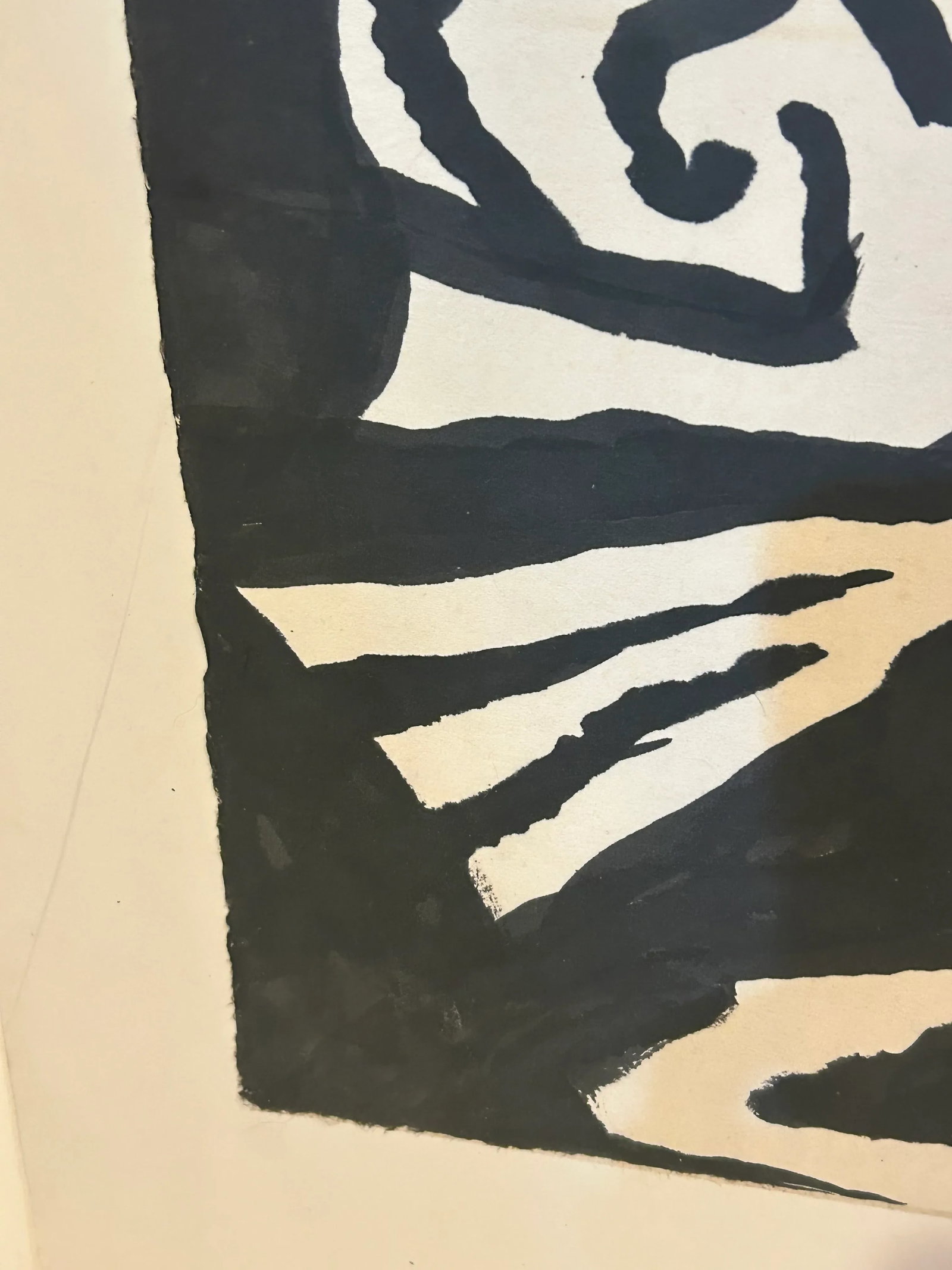 Black and White Painting on Paper by Thomas George - 7