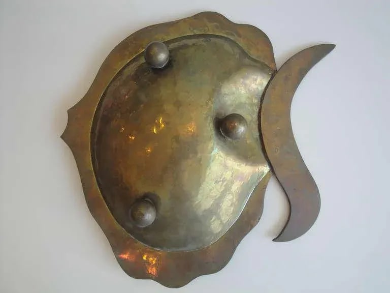 Los Castillo Abalone Shell and Brass Fish Platter - 5