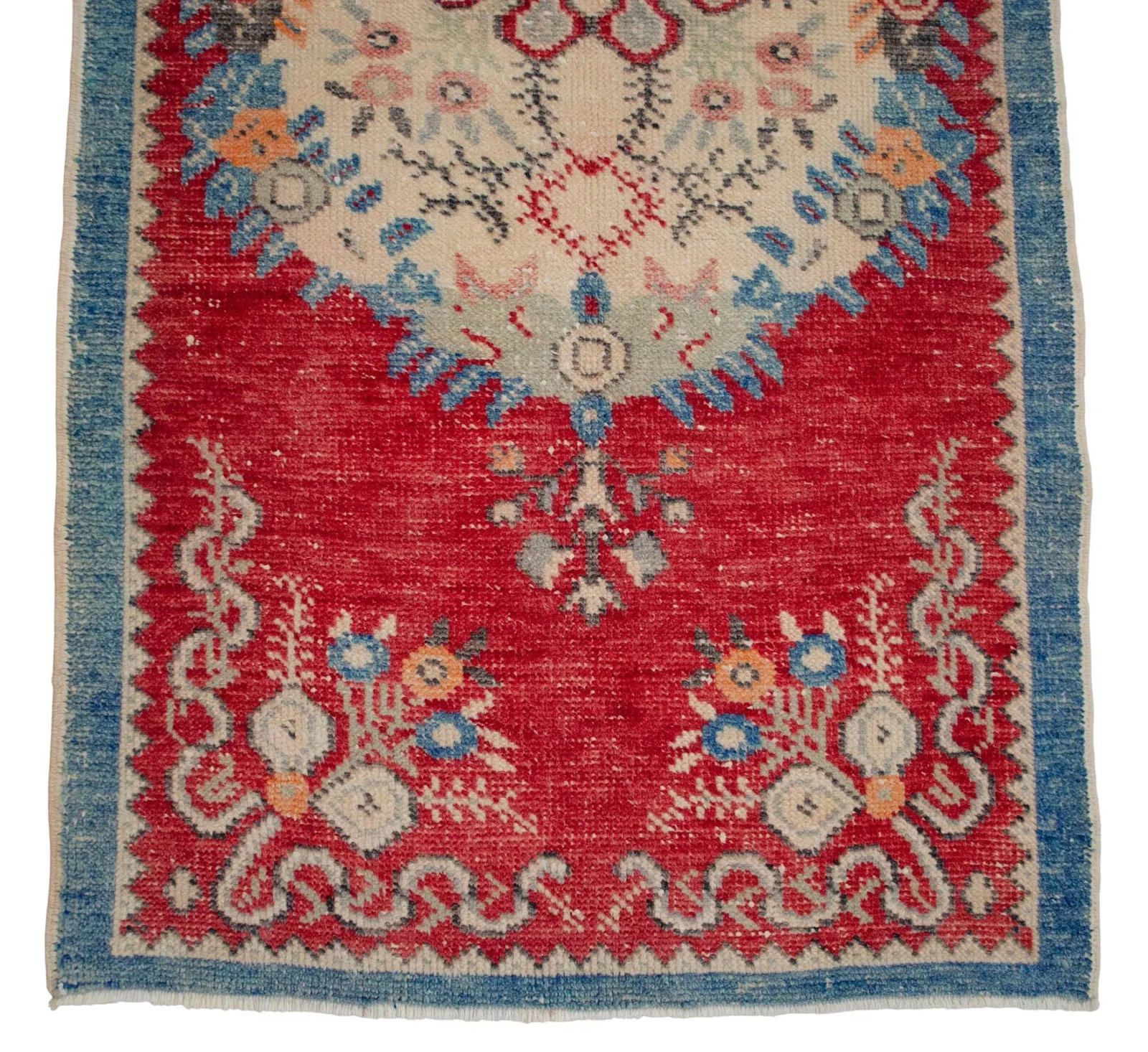 Distressed Area Rug Hand Knotted Colorful Oushak Medallion Rug - 2'5'' X 4'9'' - 10
