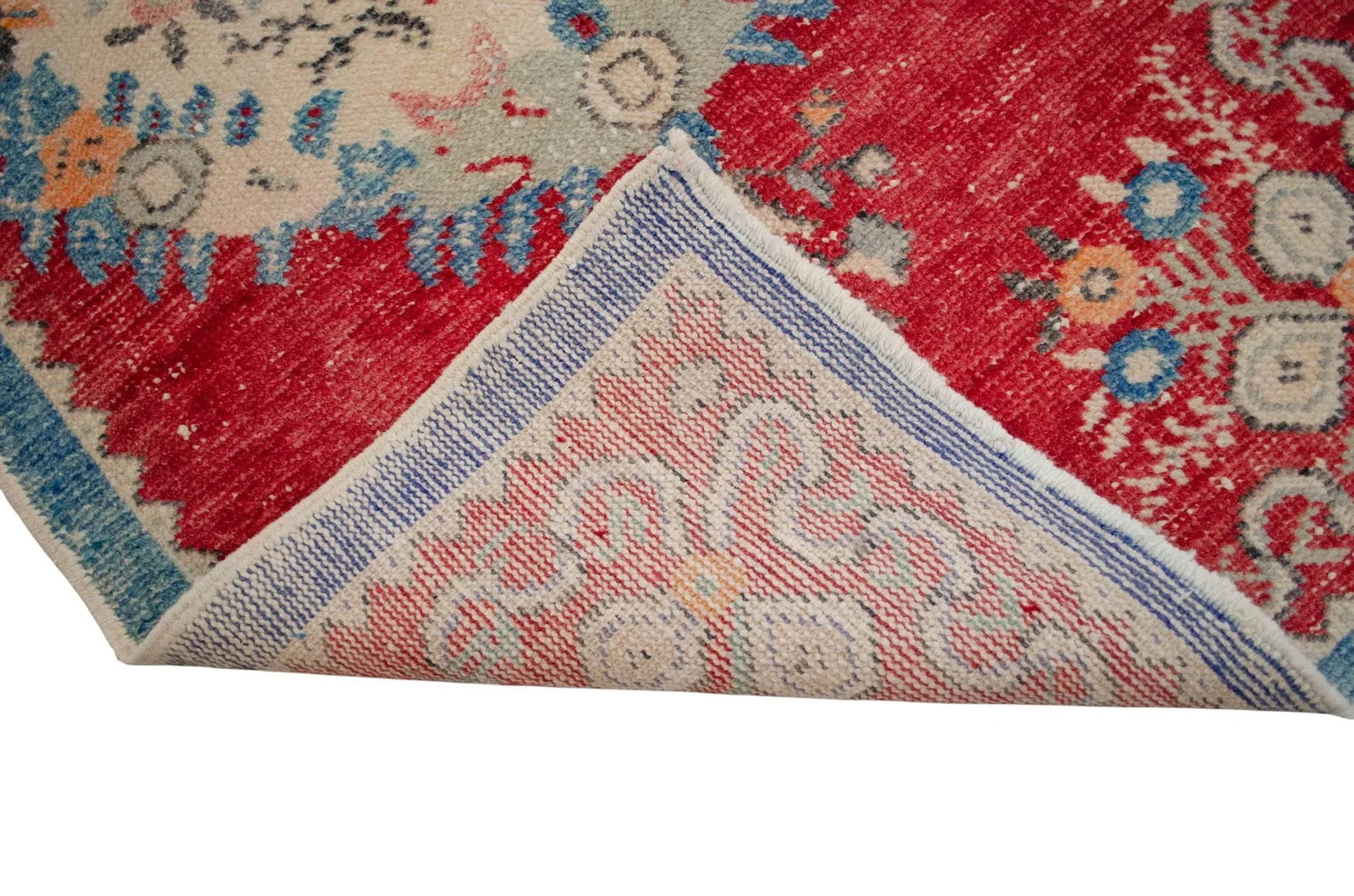 Distressed Area Rug Hand Knotted Colorful Oushak Medallion Rug - 2'5'' X 4'9'' - 12