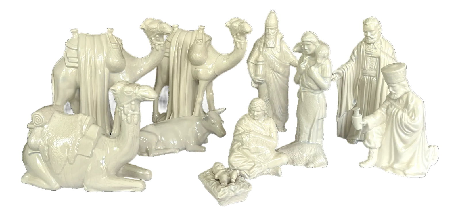 Vintage White Porcelain Nativity Scene Set – 10 Pieces (1 of 8)