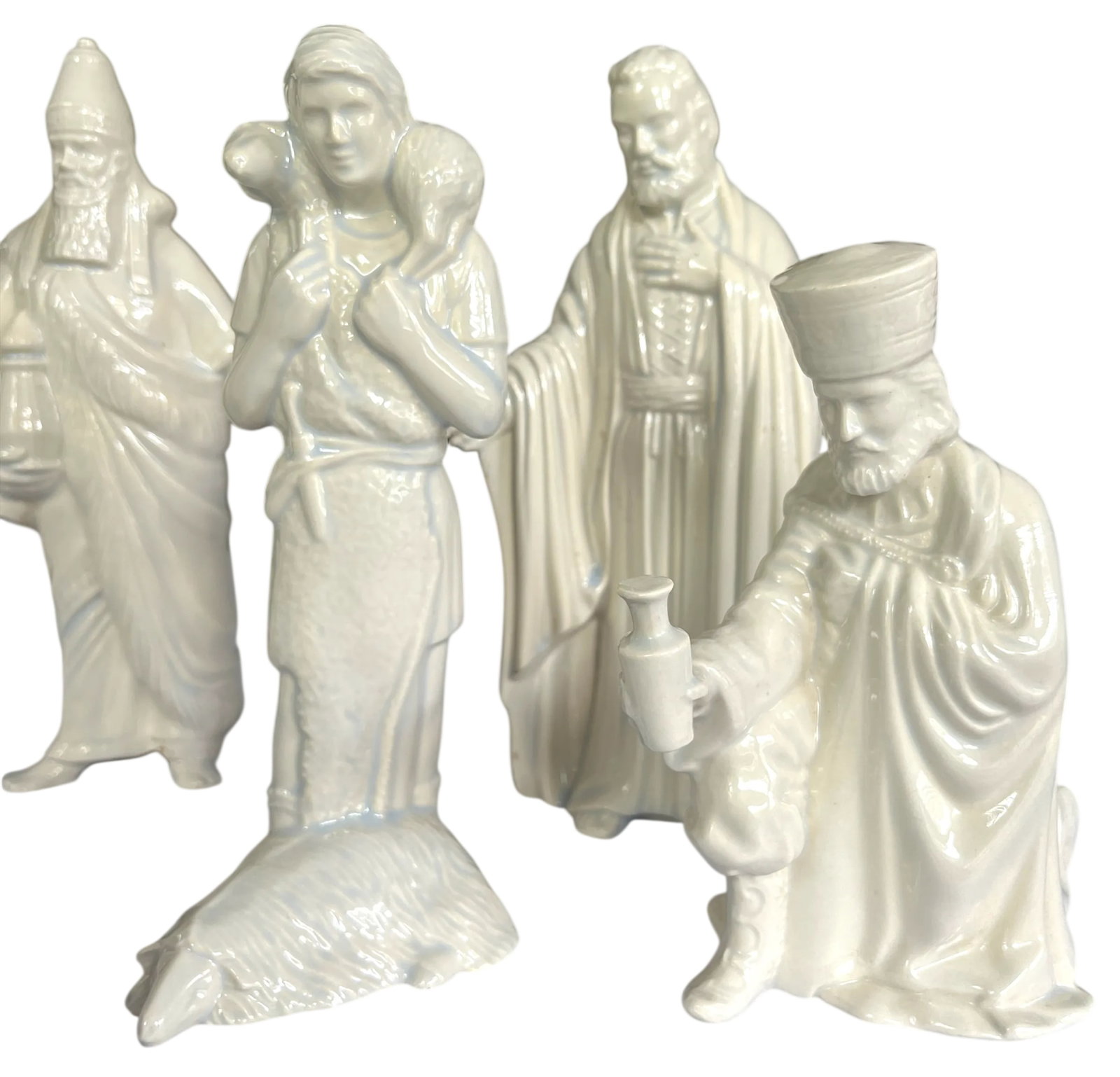 Vintage White Porcelain Nativity Scene Set – 10 Pieces - 3