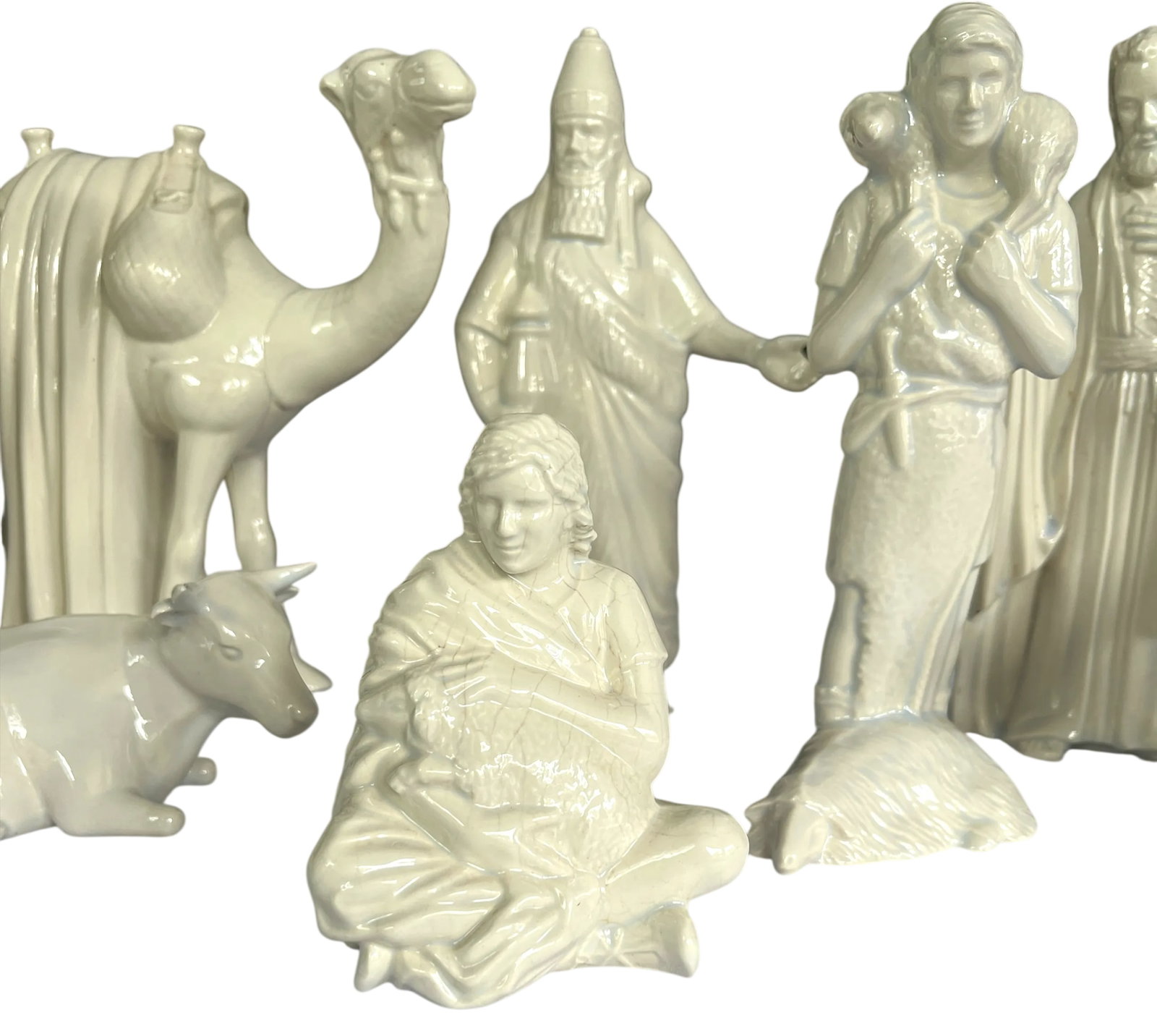Vintage White Porcelain Nativity Scene Set – 10 Pieces - 4